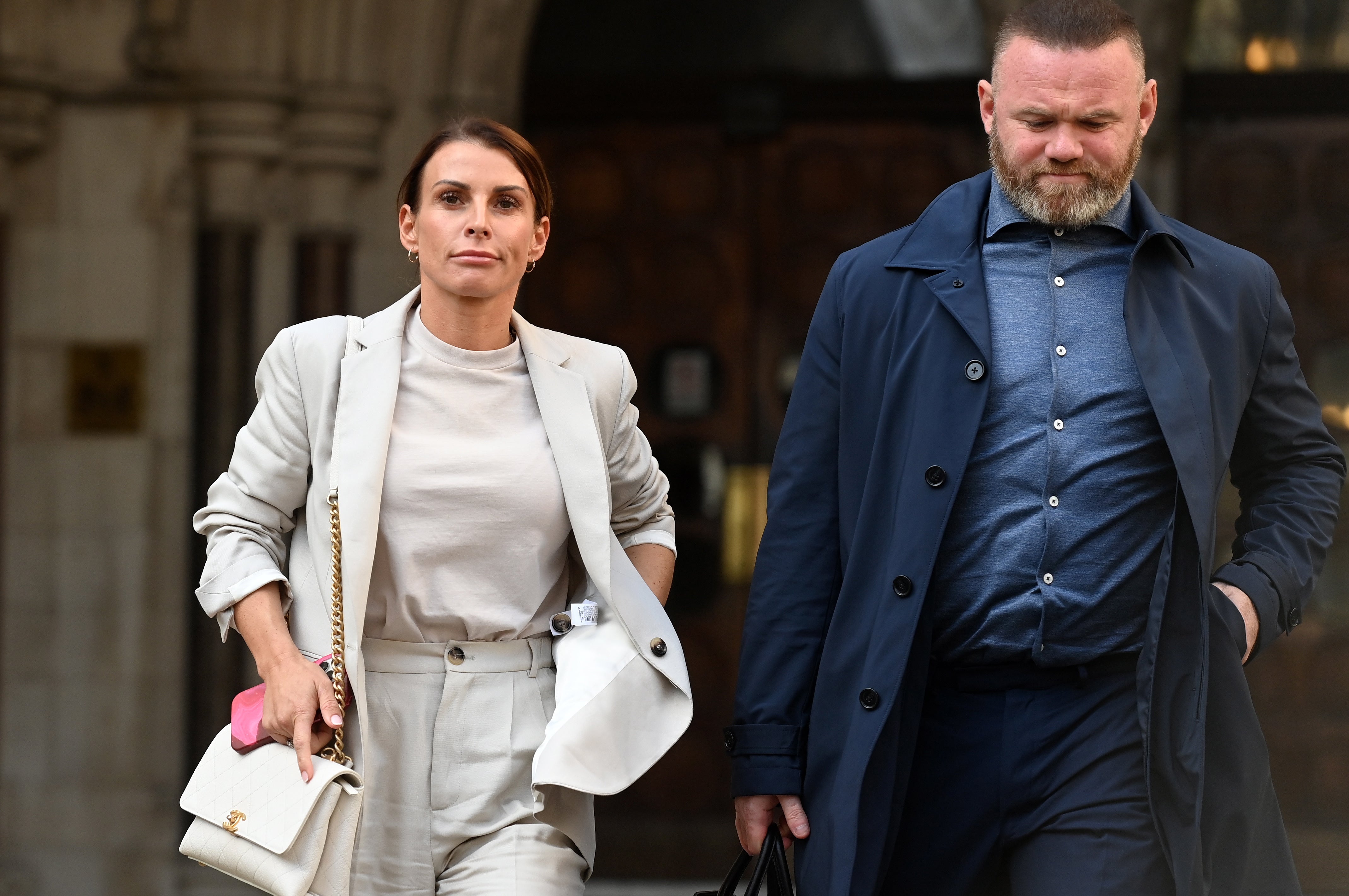 Coleen Rooney attended the hearings with husband Wayne Rooney