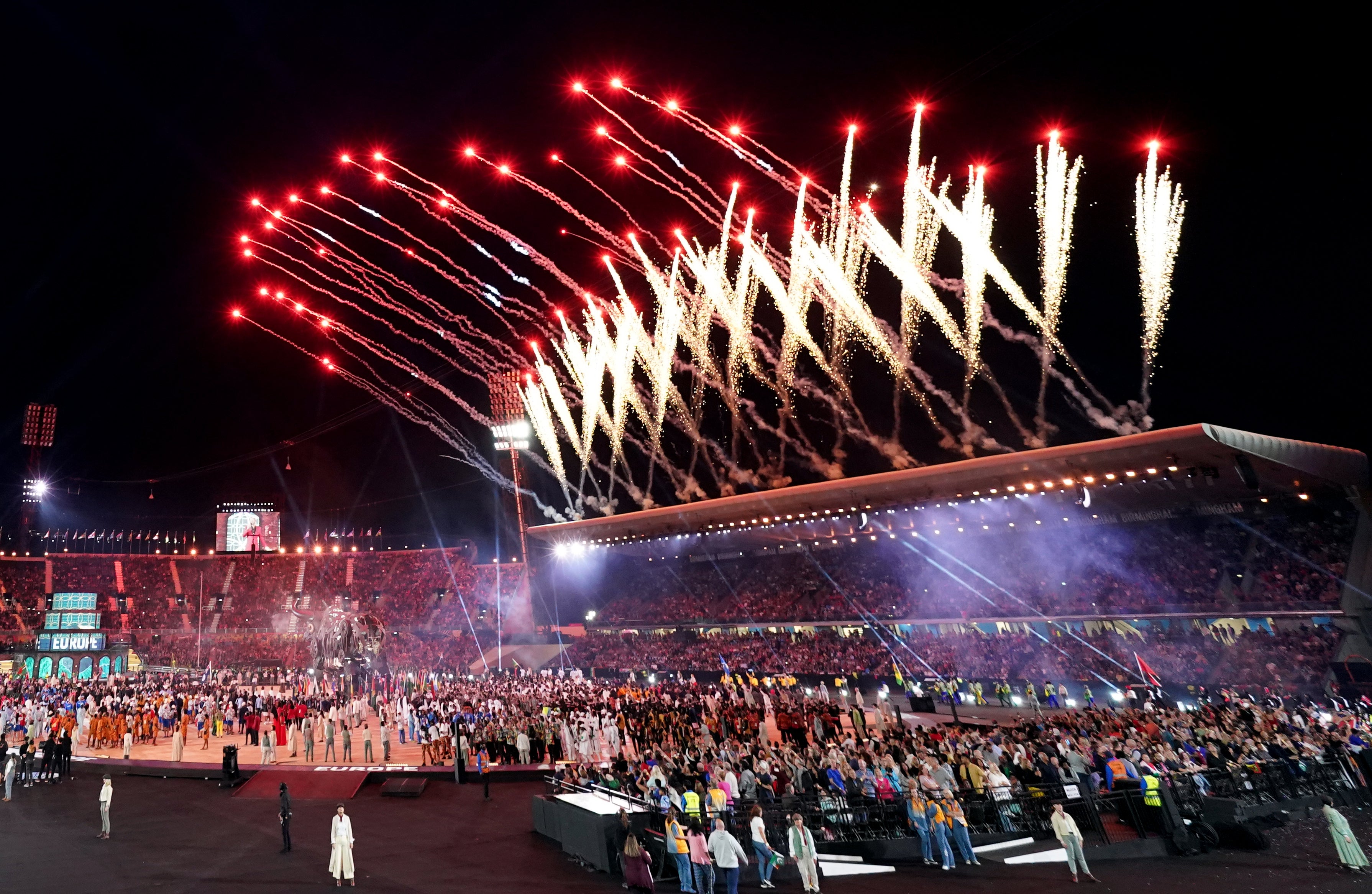 The Birmingham 2022 Commonwealth Games officially opened at the Alexander Stadium in Birmingham on Thursday night (Jacob King/PA)