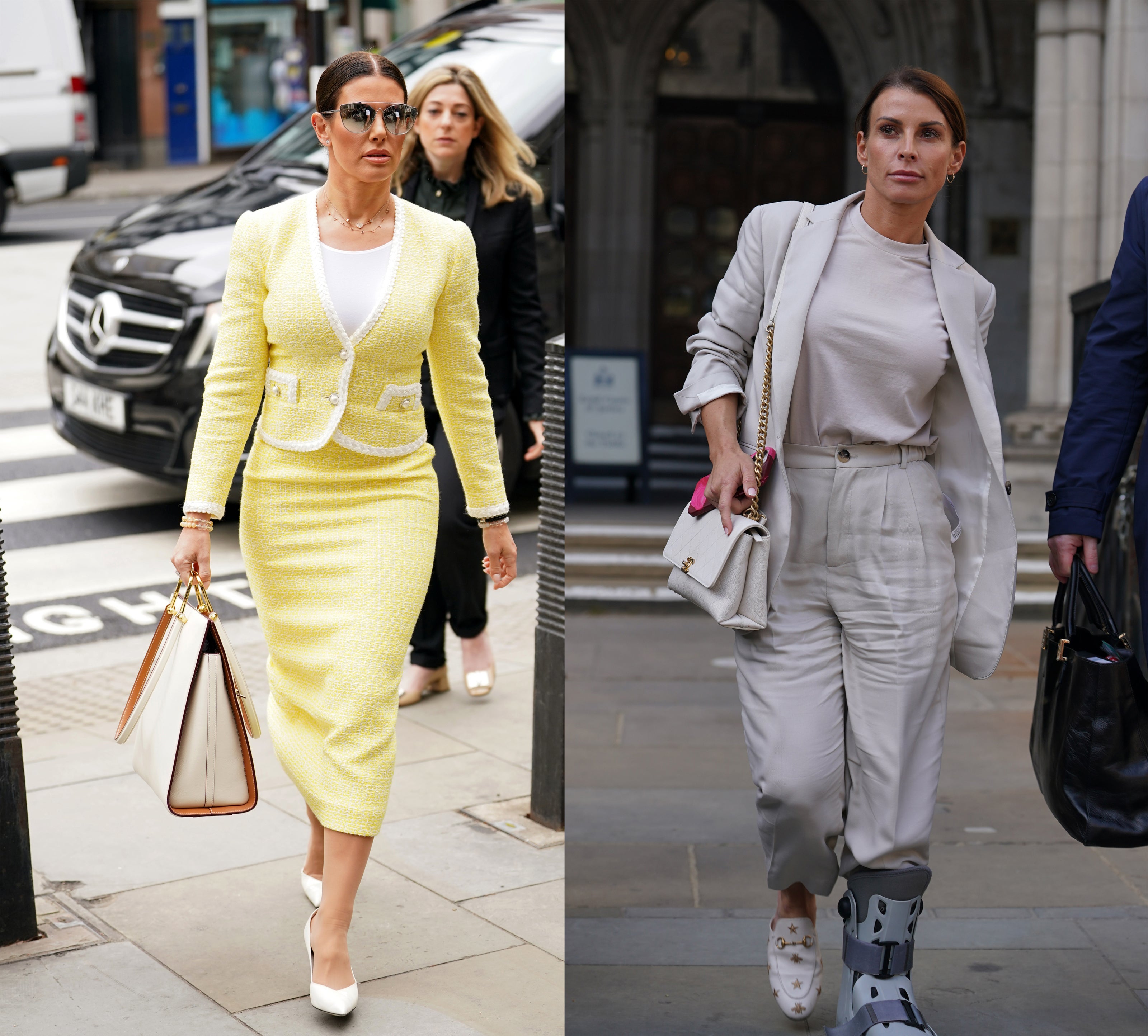 Rebekah Vardy (L) and Coleen Rooney (Yui Mok/PA)