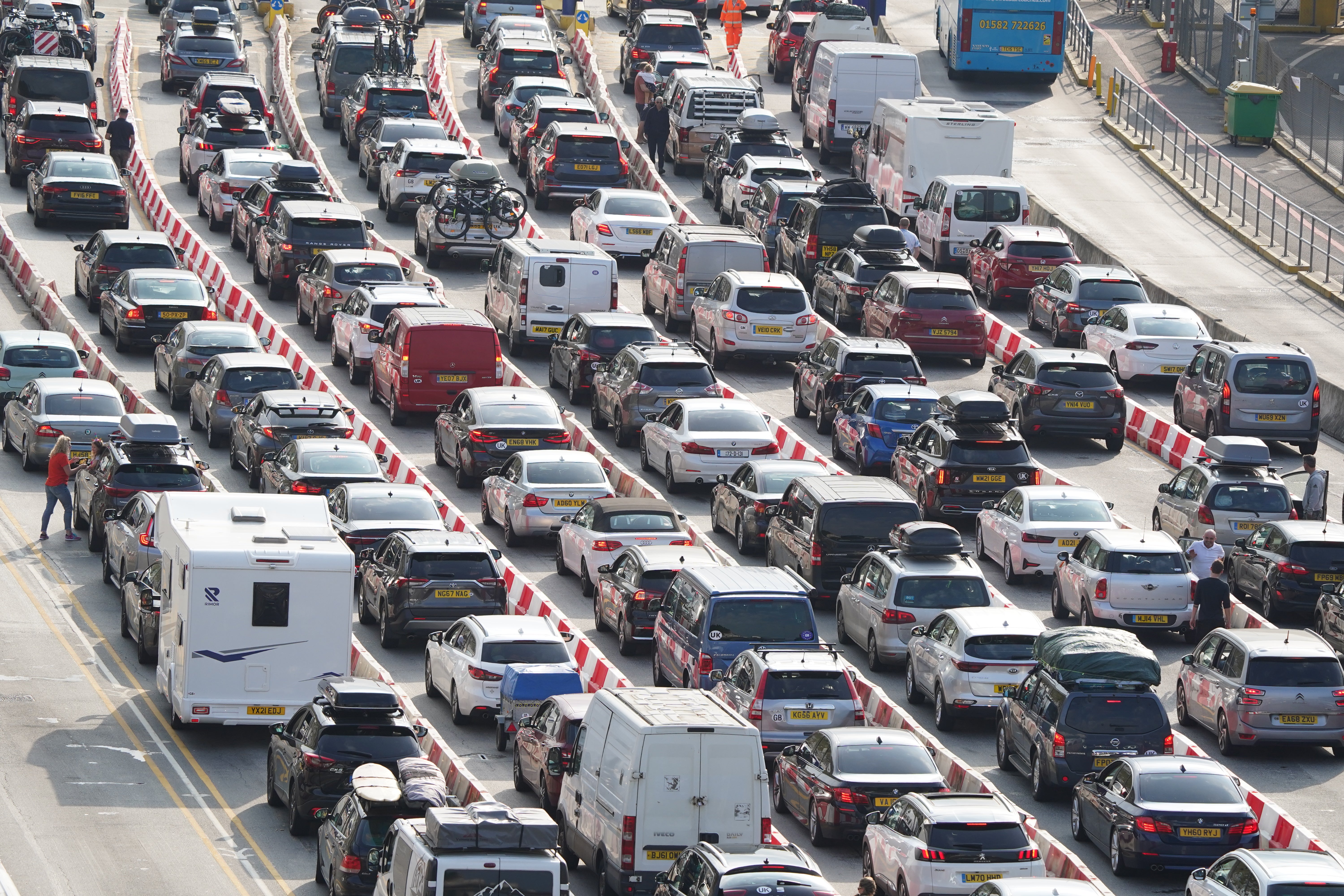 Queues at Dover during disruption in July 2022