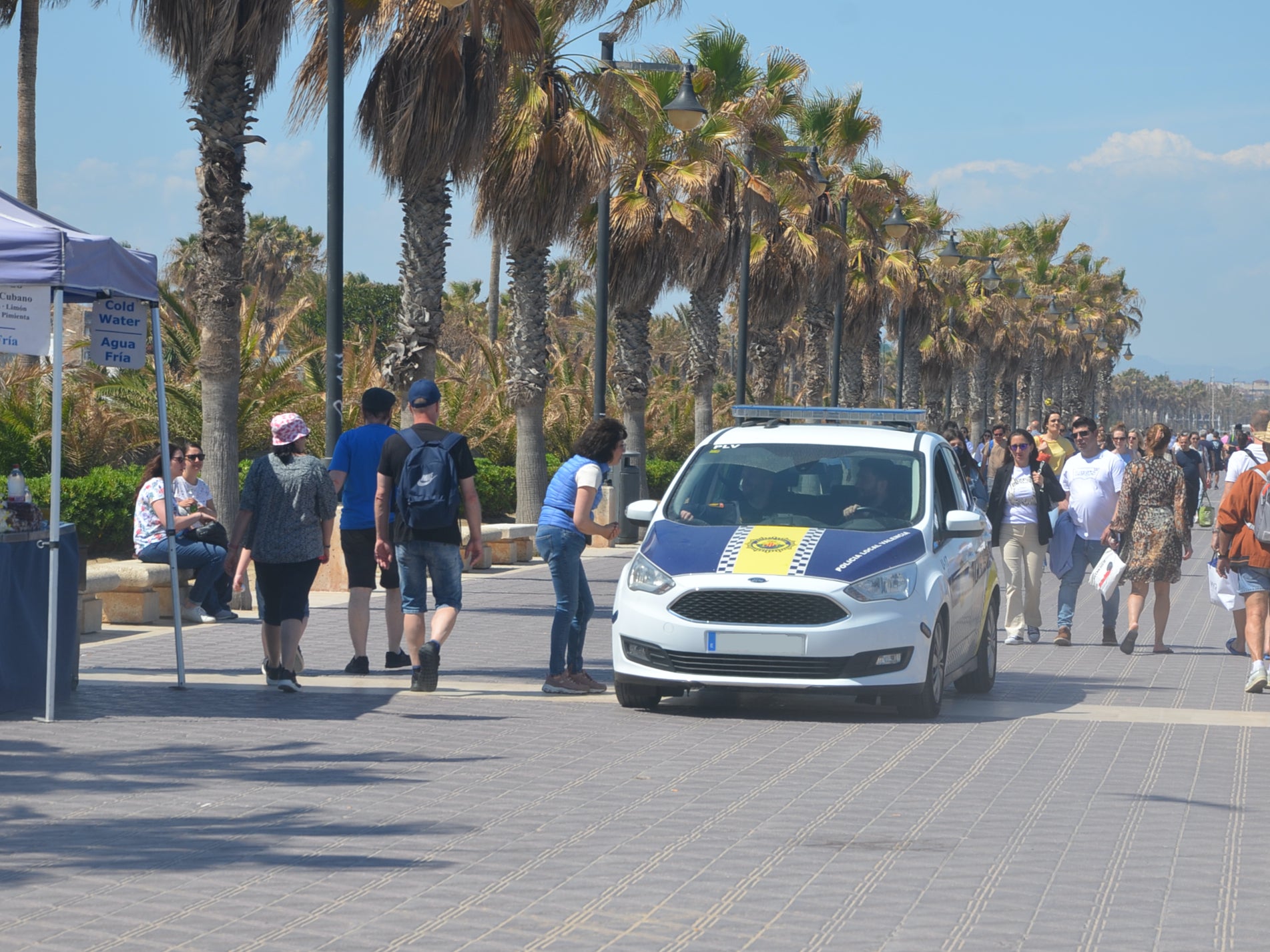 Sometimes the police patrol this area of Valencia