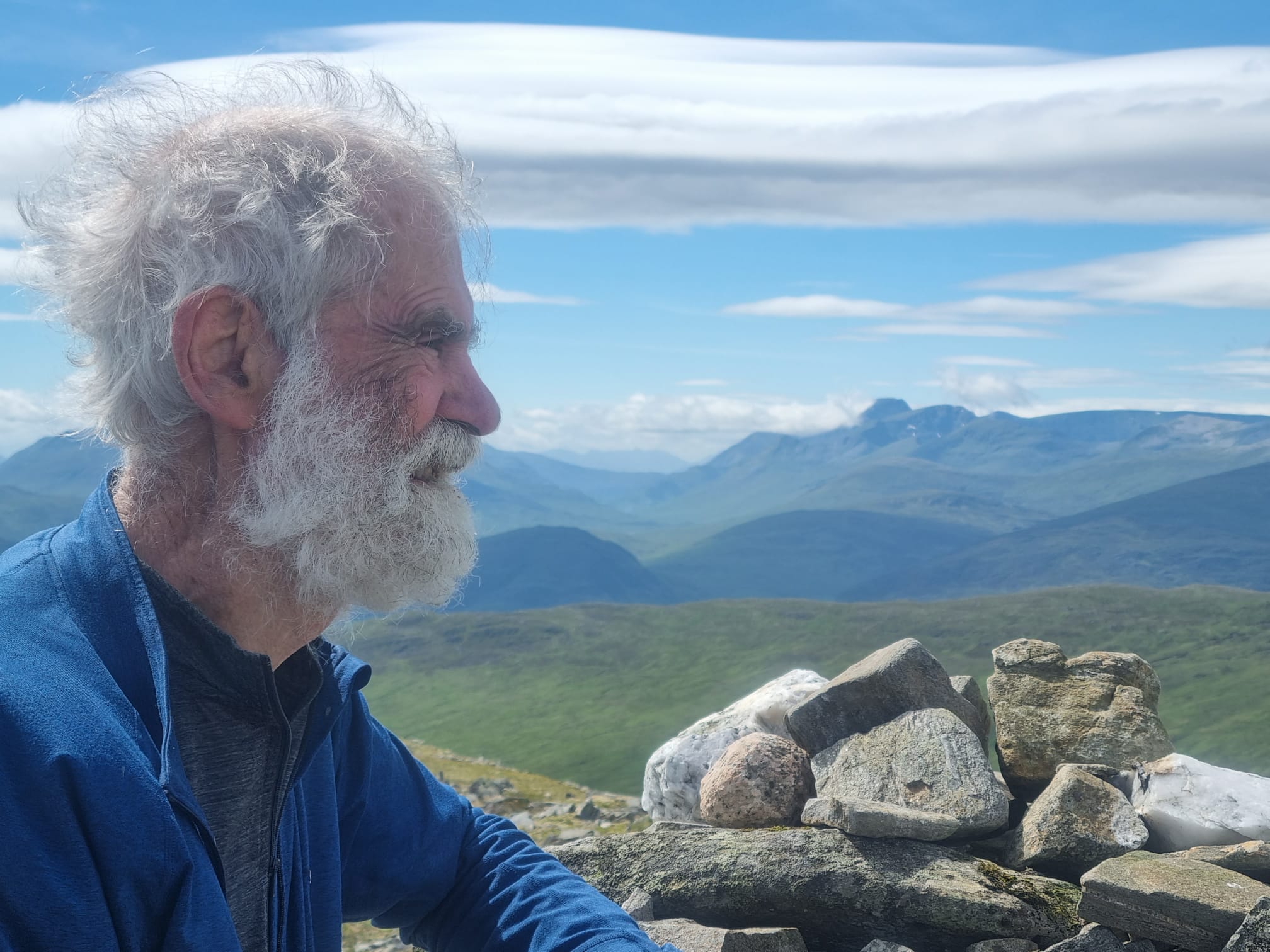 Mr Gardner on his 267th Munro Beinn na Lap, at 937m (Nick Gardner Collection/PA)