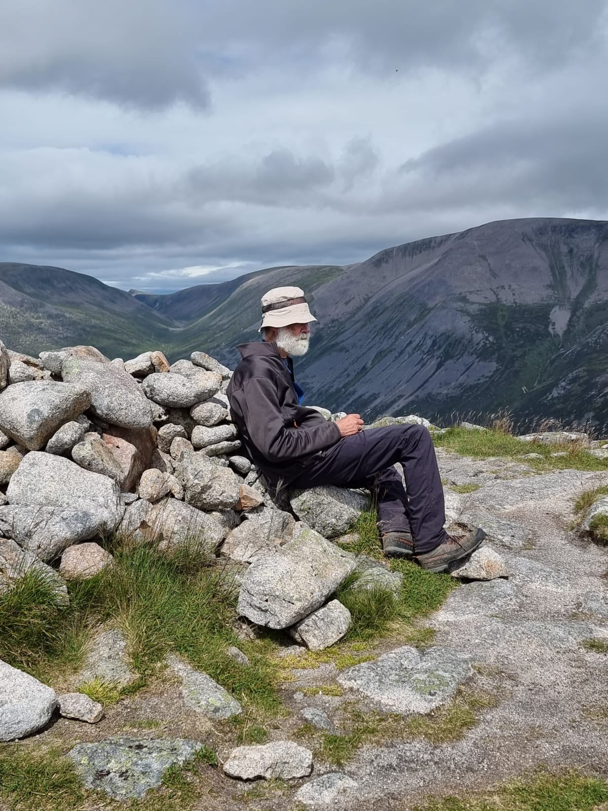 The intrepid grandfather has a moment of reflection with just eight more Munros to climb ahead of him (Nick Gardner Collection/PA)