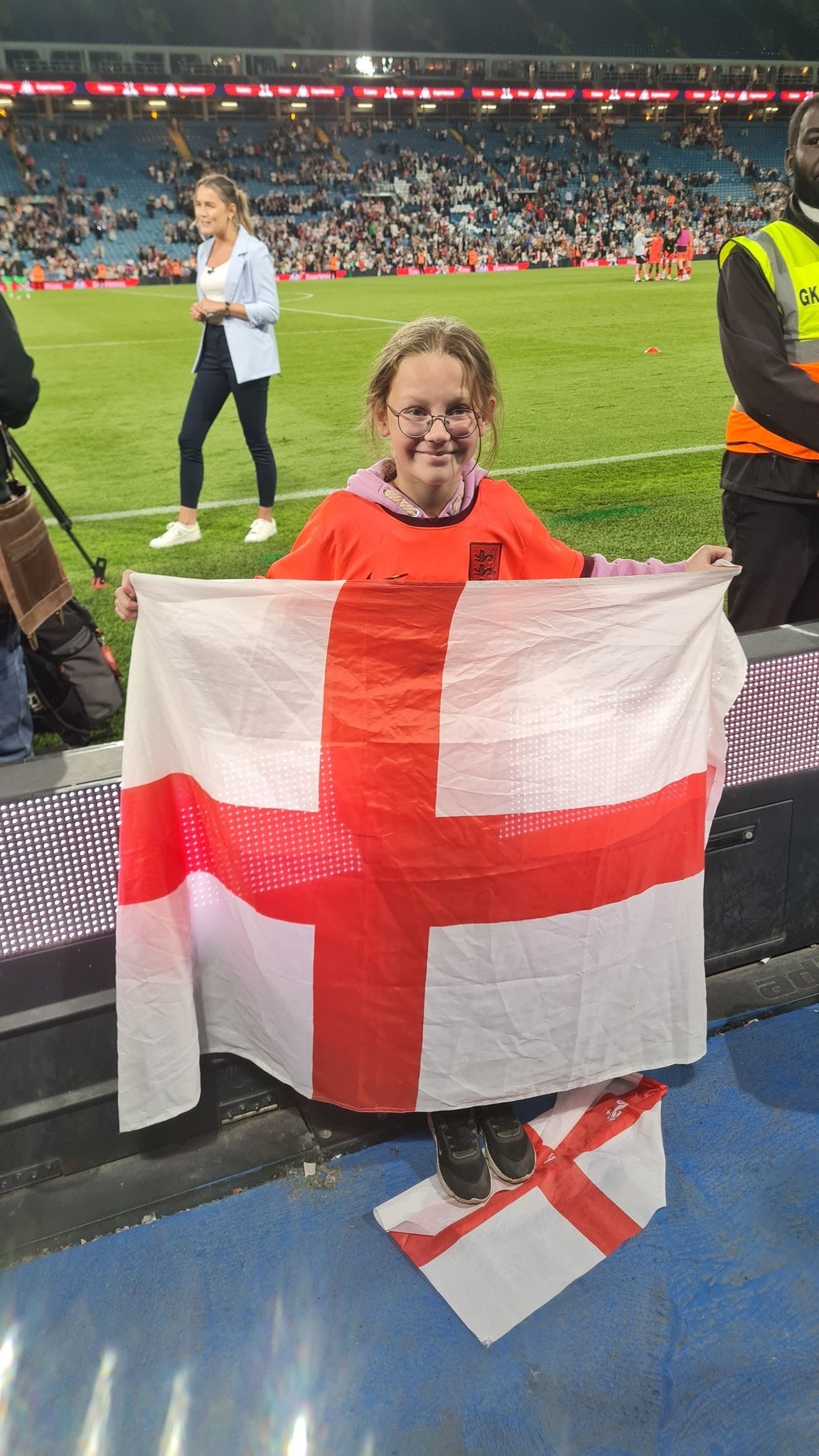 Evie Jackson is a keen football fan and said she was ‘crying’ after finding out she and her dad had been given tickets for the Euro final on Sunday (Matt Jackson/PA)