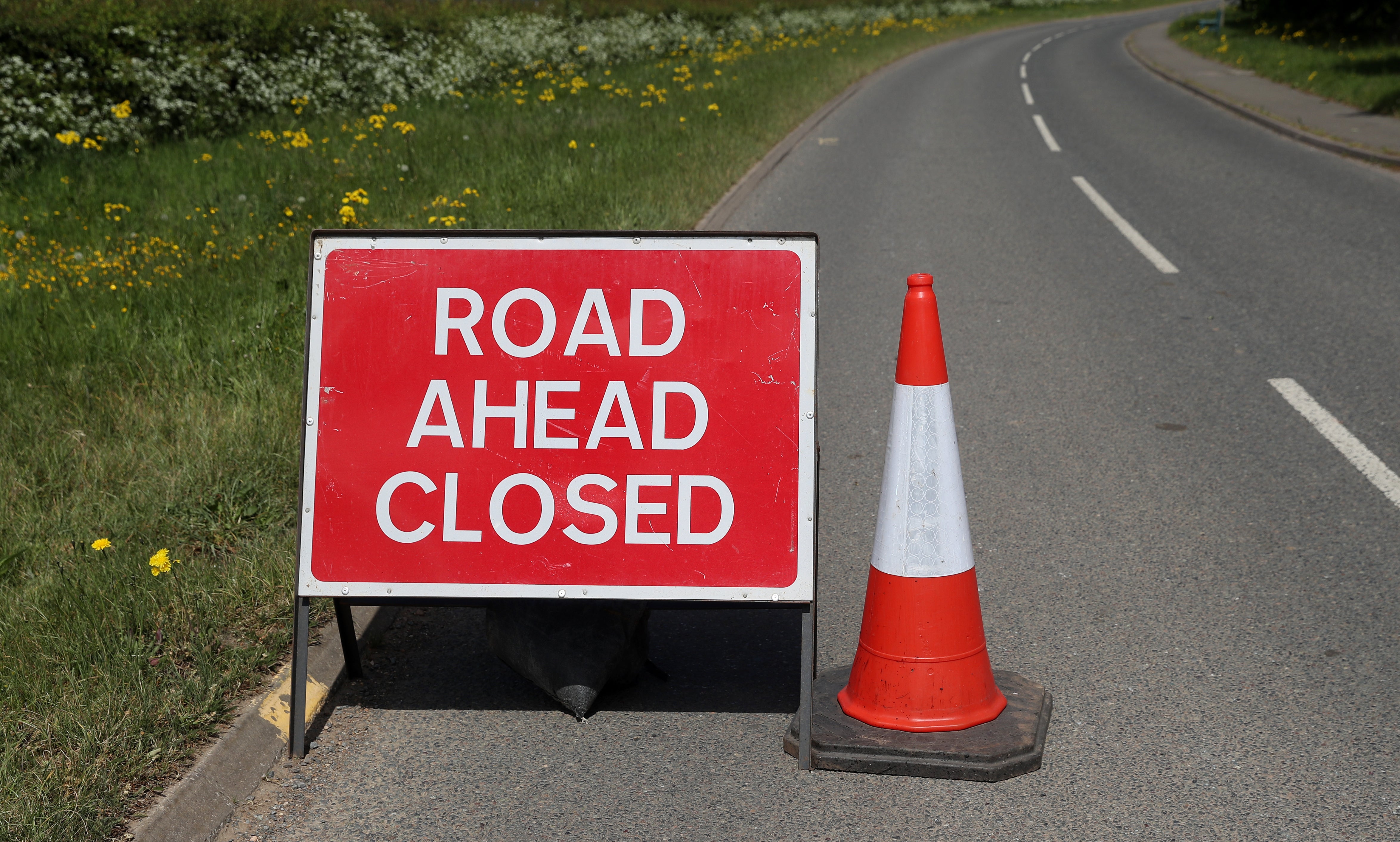 A road closed sign (David Davies/PA)