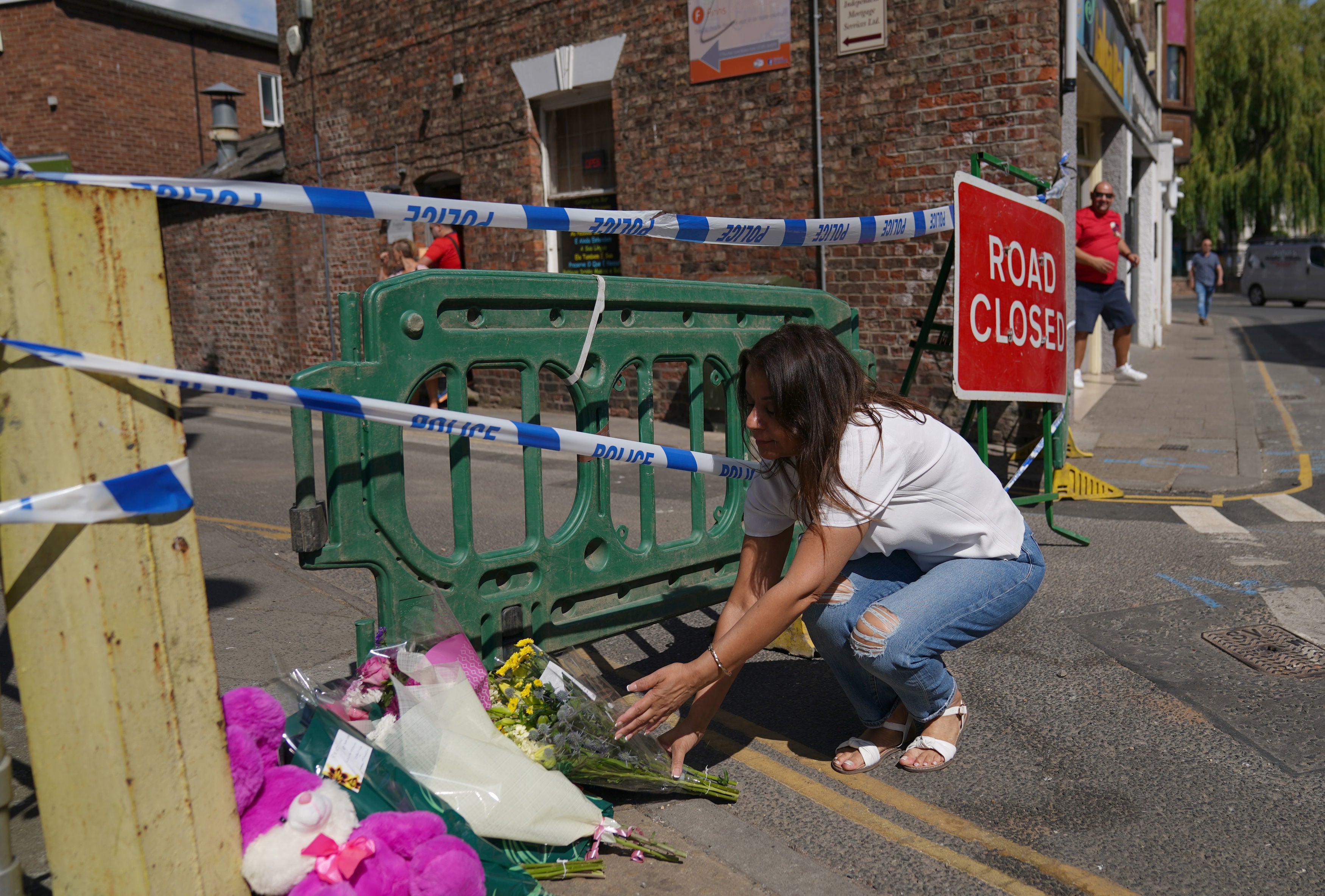 Floral tributes left near the scene of the killing