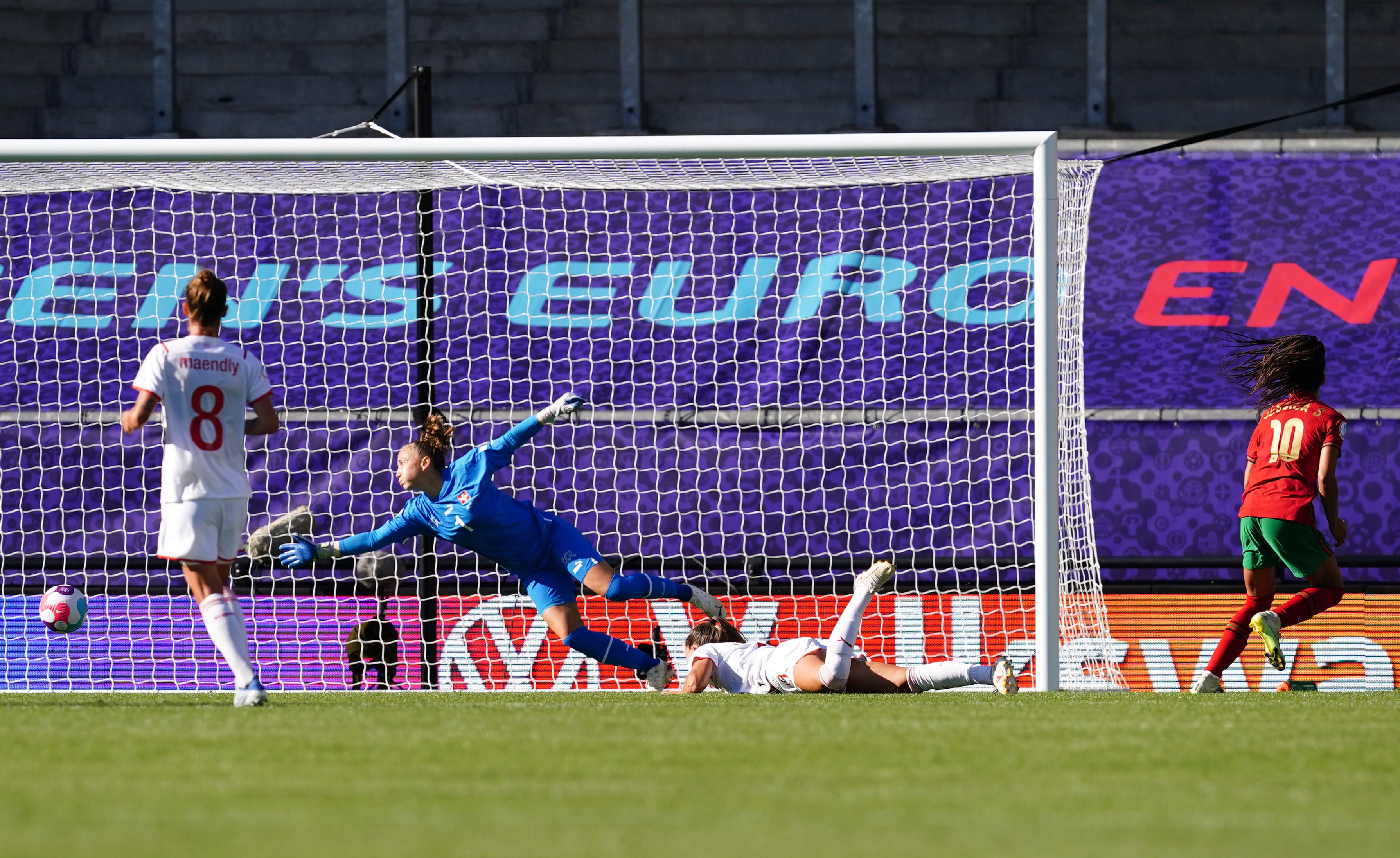 Jessica Silva scores for Portugal (Martin Rickett/PA)