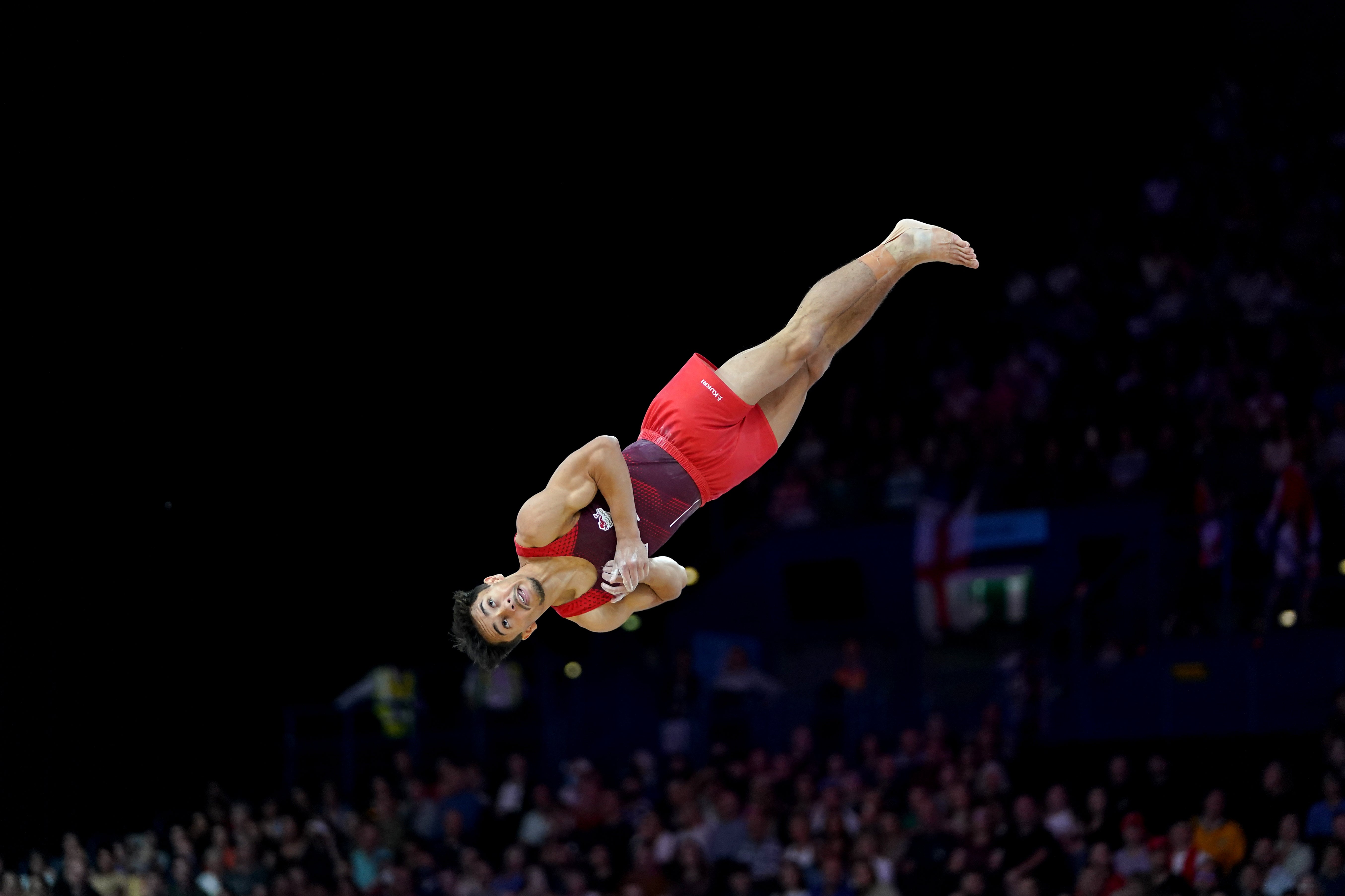 Jake Jarman delivered a stunning vault routine to claim gold (Zac Goodwin/PA)