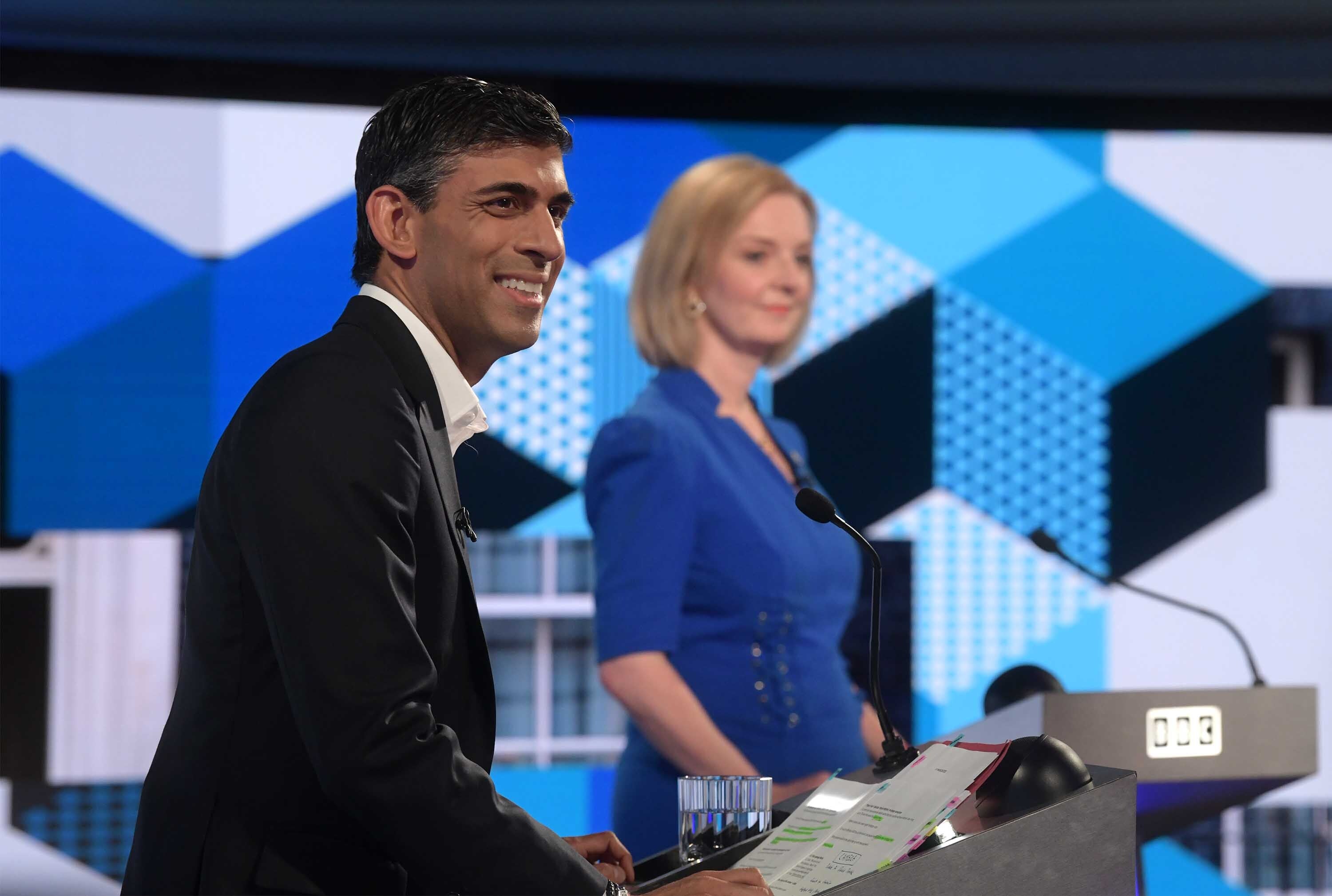 Rishi Sunak and Liz Truss face their second official hustings with Tory members (Jeff Overs/BBC/PA)