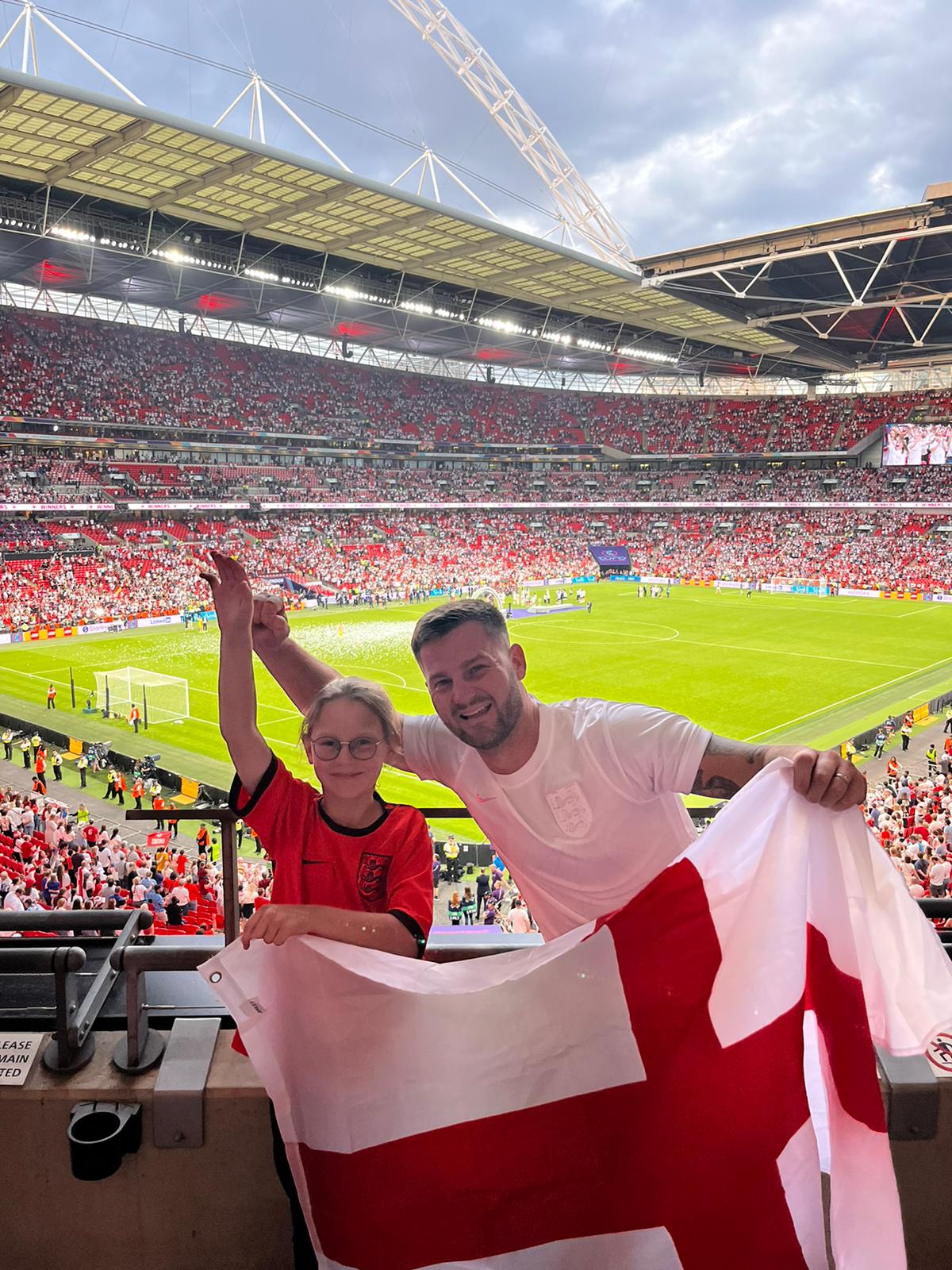 An eight-year-old football fan gifted a ticket for the European Championship Final was ‘amazed’ at the size of Wembley, her father said (Matt Jackson/PA)