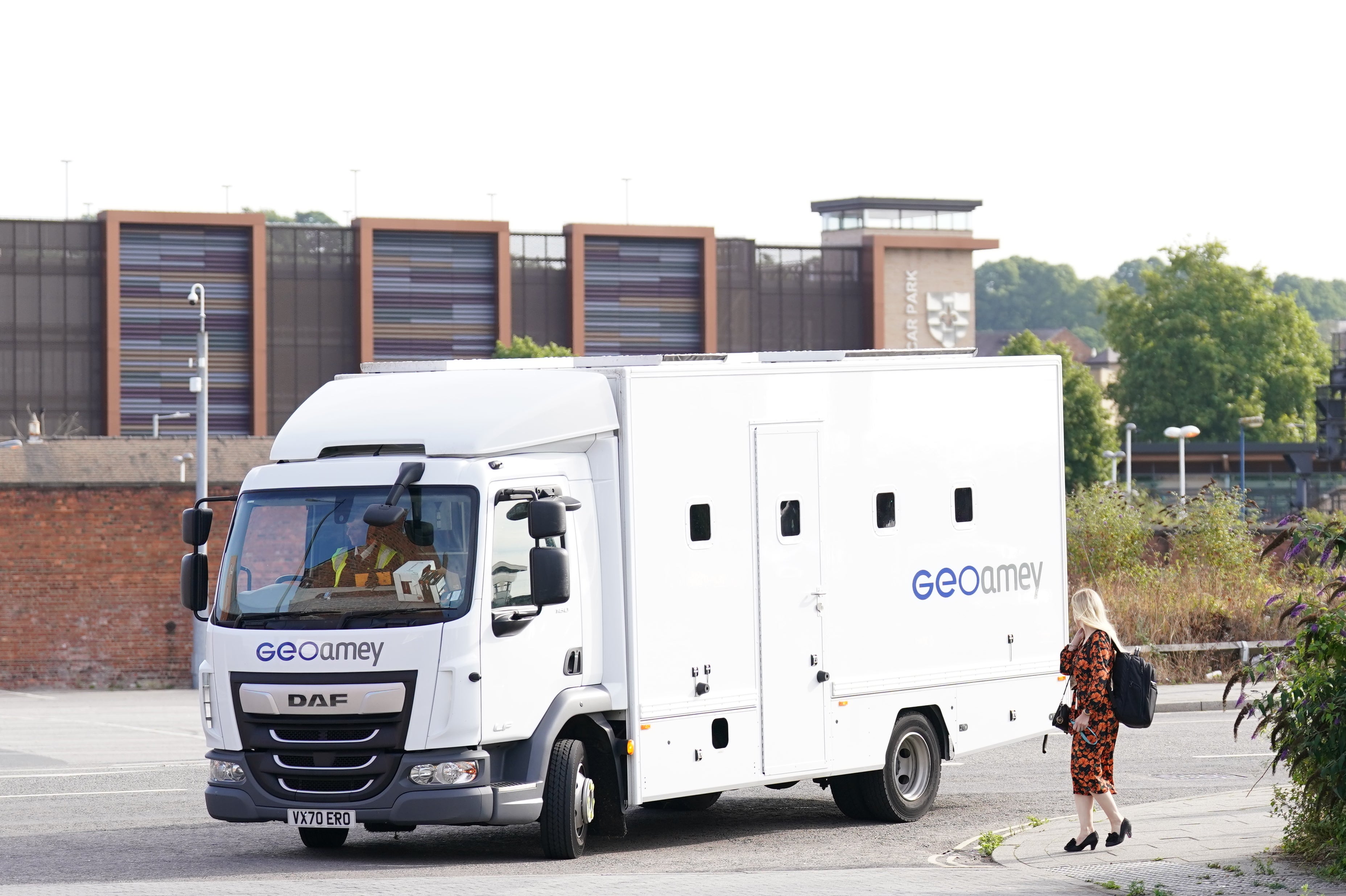 A prison van arrives outside Lincoln Magistrates Court