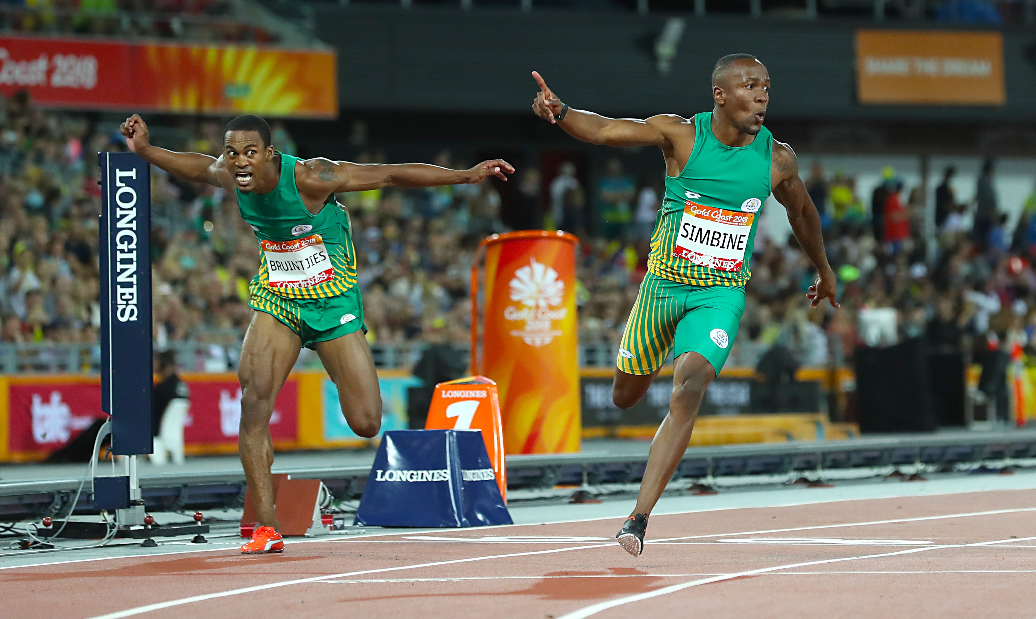 South Africa’s Akani Simbine won 100 metres gold at the 2018 Commonwealth Games (Martin Rickett/PA)