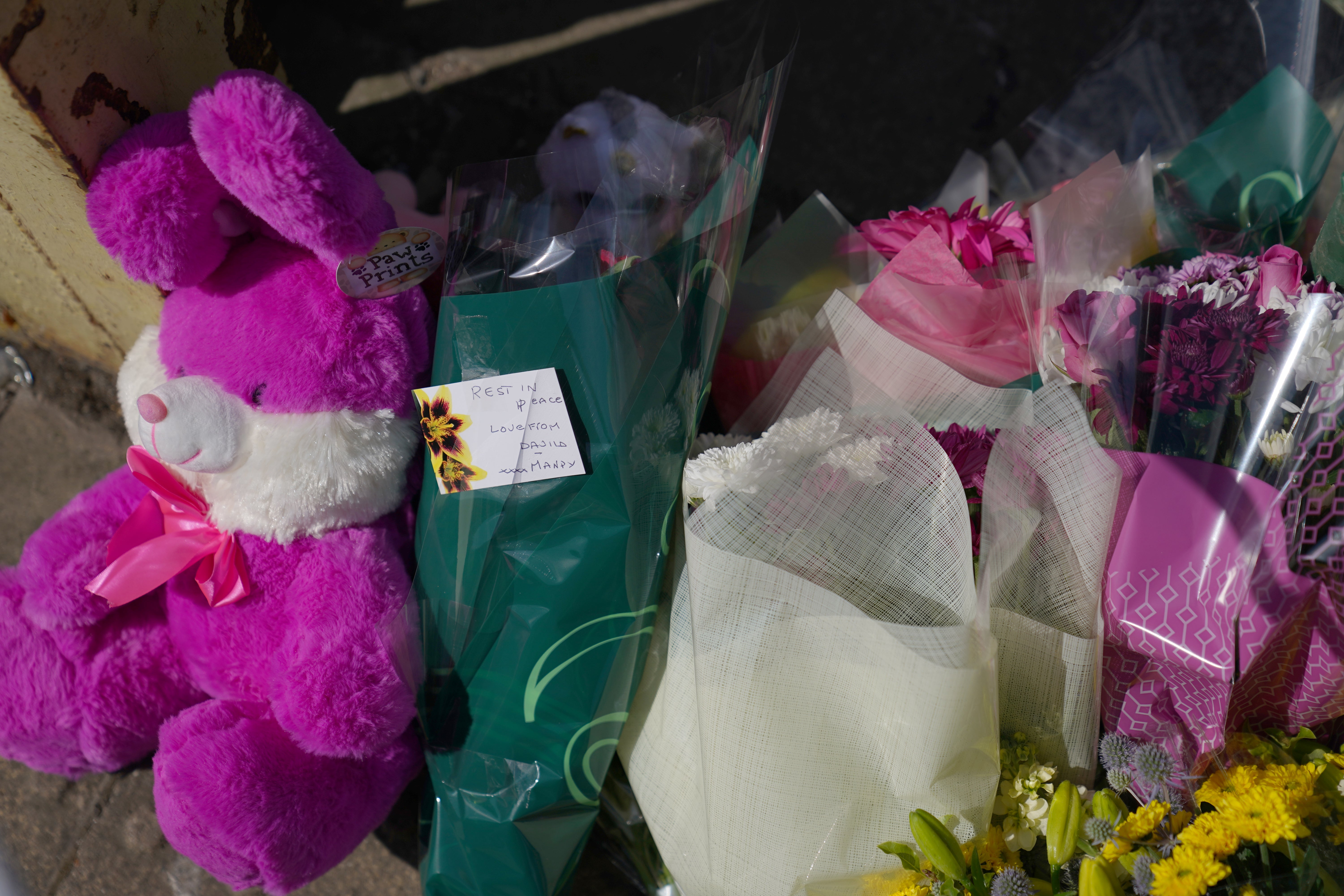 Floral tributes left near to the scene