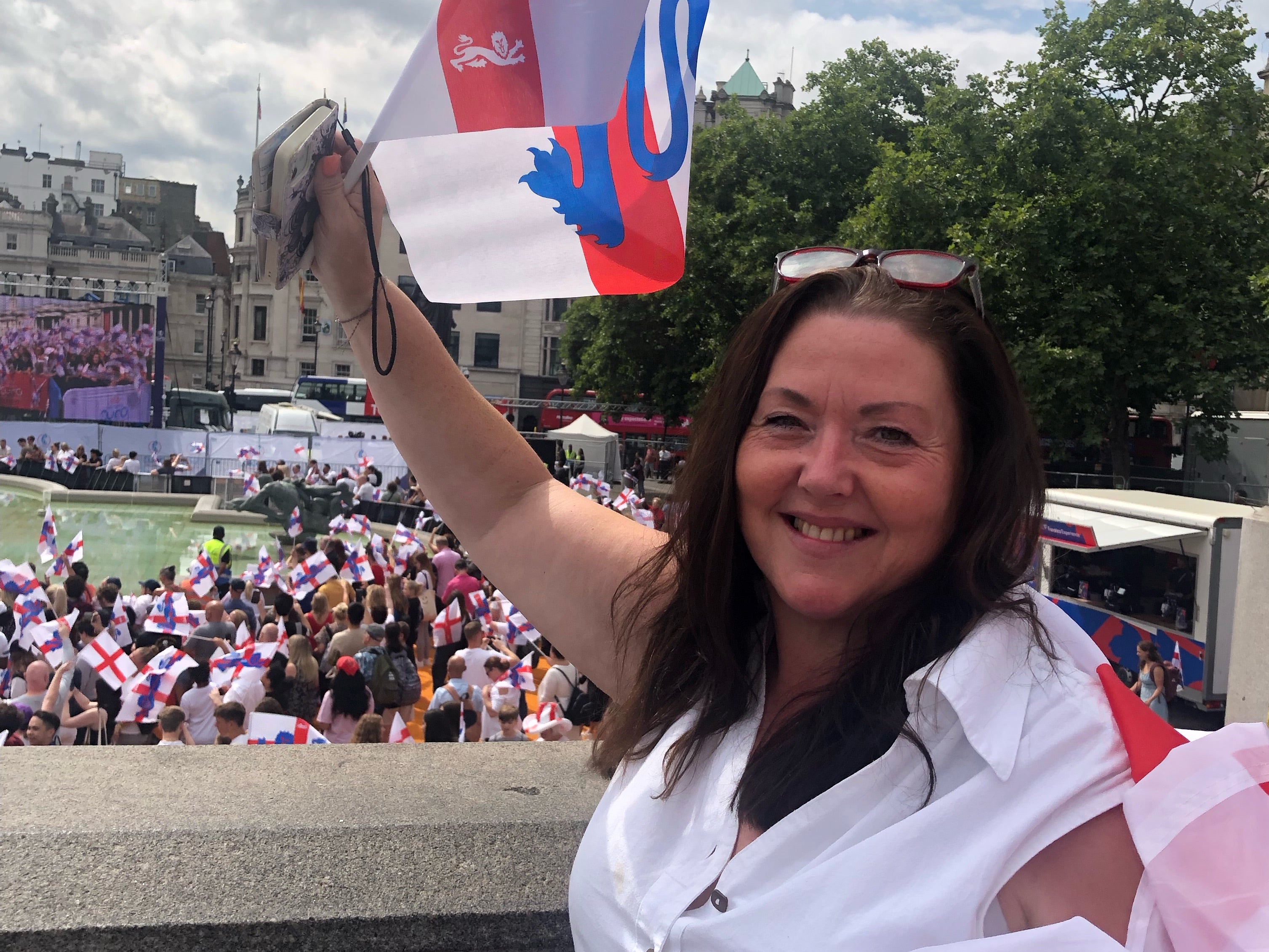 Retired police officer Deborah Hufton at Trafalgar Square