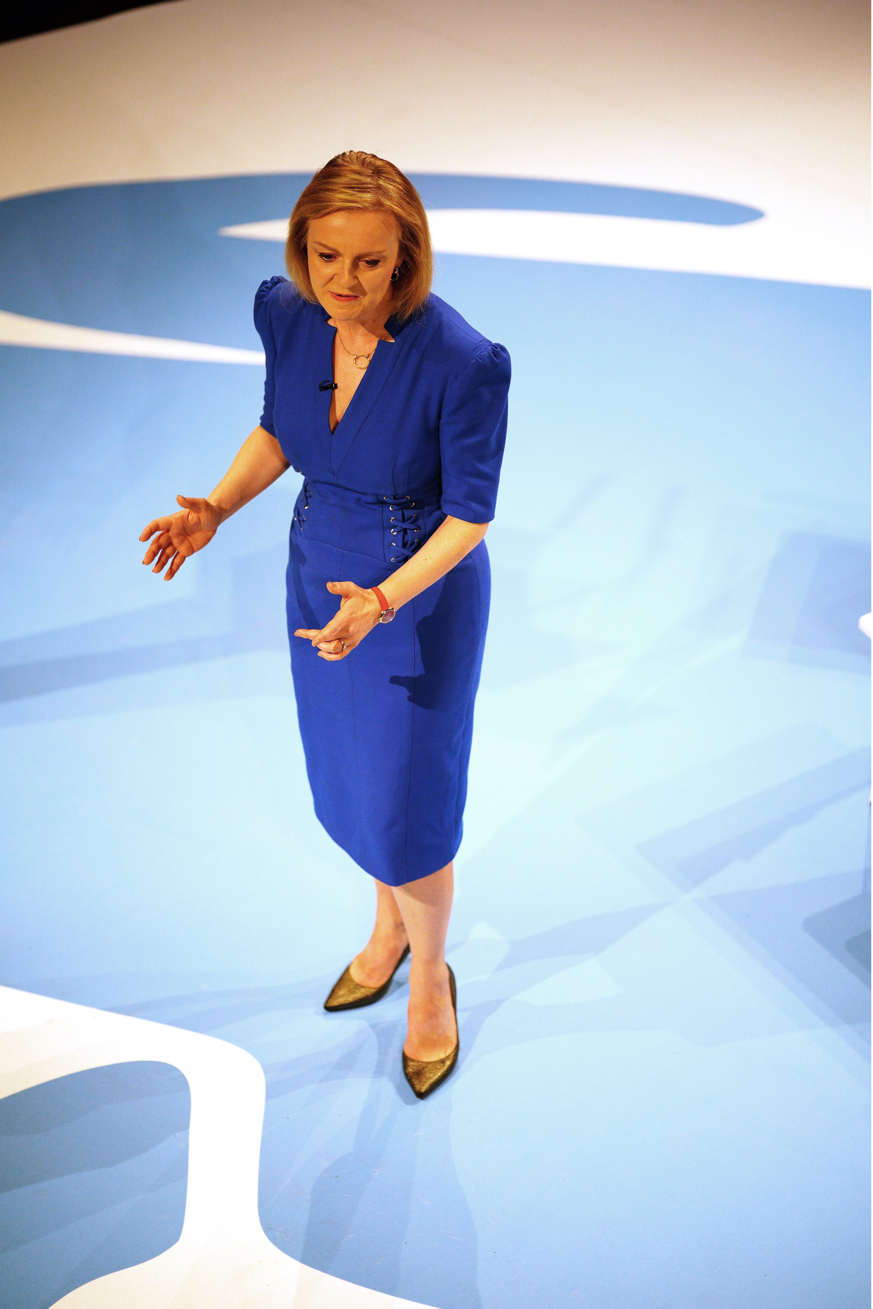 Liz Truss speaking as part of her campaign to be leader of the Conservative Party and the next prime minister (Ben Birchall/PA)