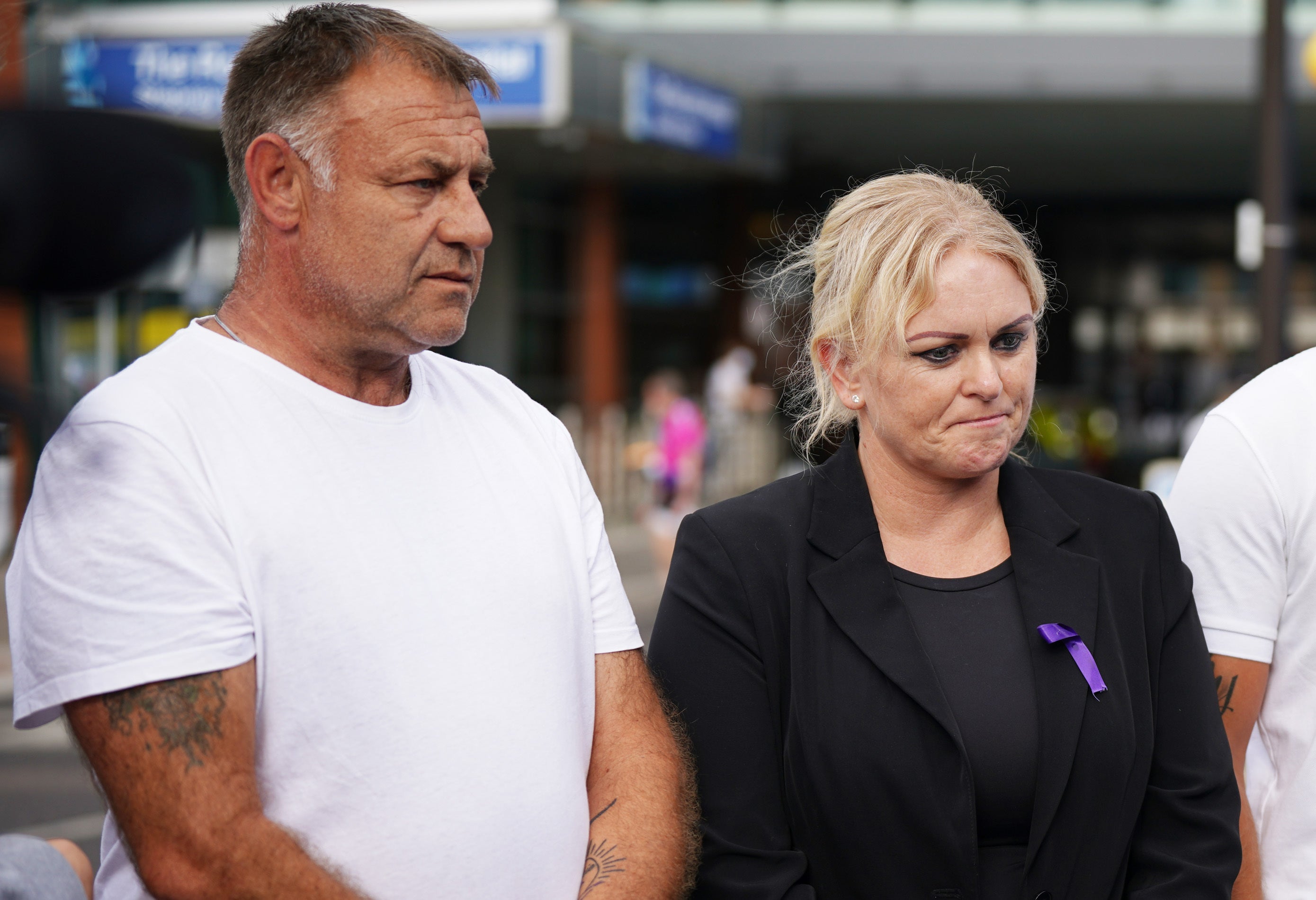 Archie’s parents Paul Battersbee and Hollie Dance outside the Royal London Hospital