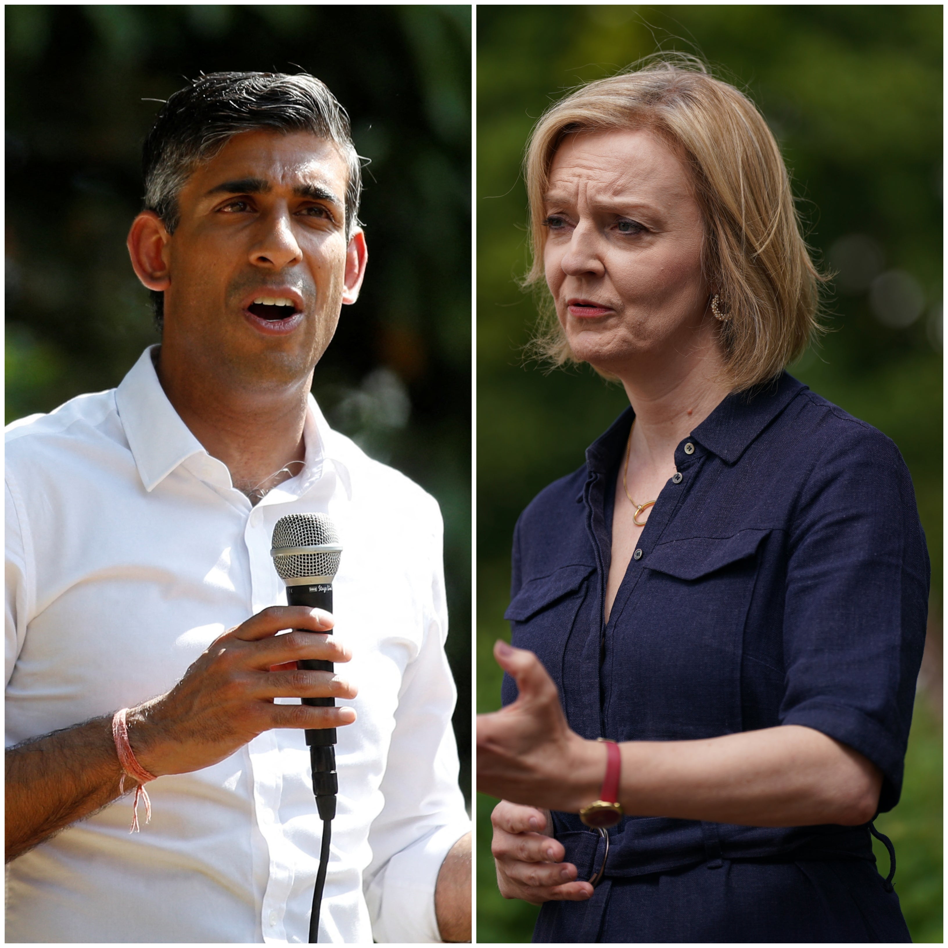 Leadership rivals Rishi Sunak and Liz Truss (Peter Nicholls/Joe Giddens/PA)