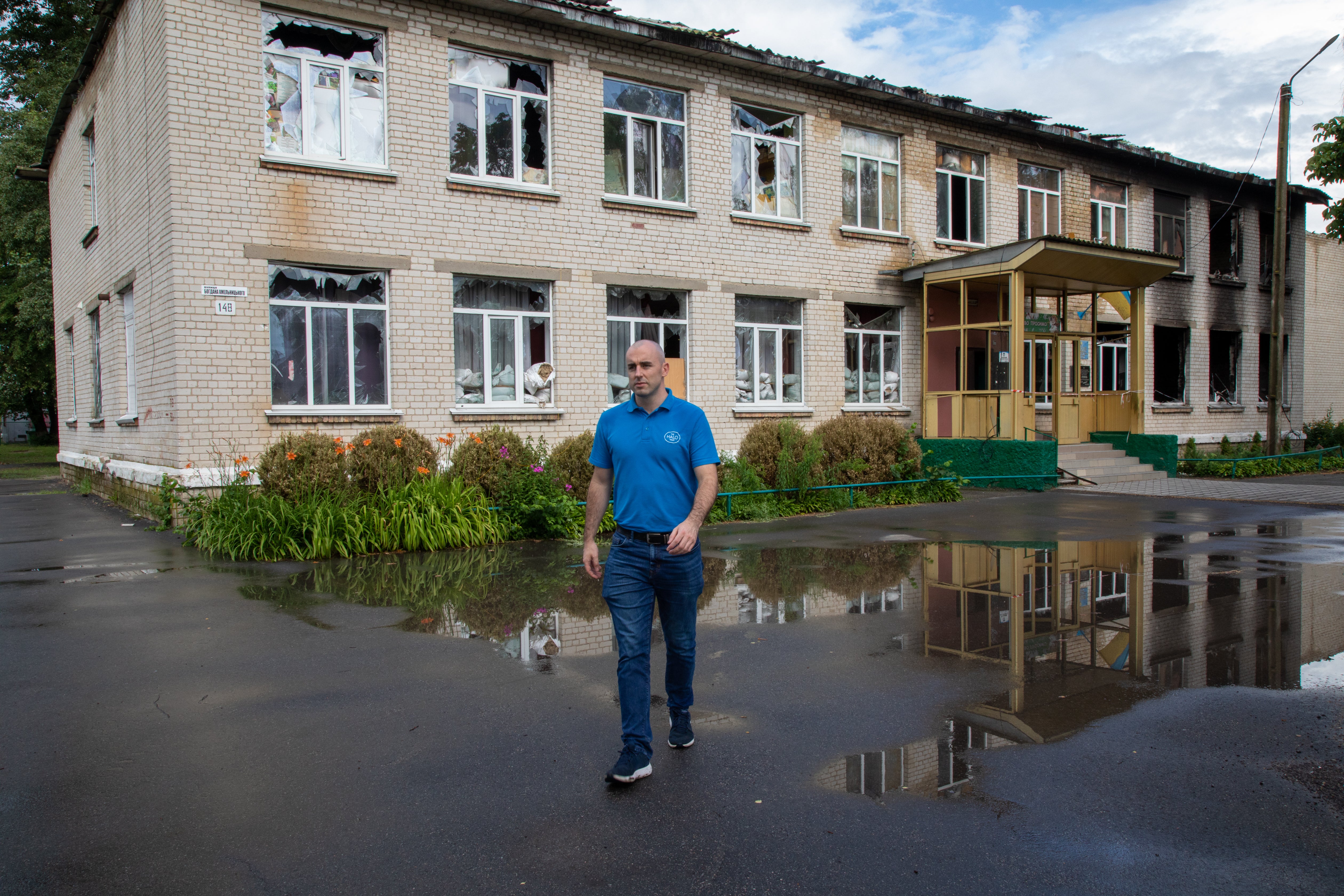 A Scottish goalkeeper swapped saving shots to help save lives in Ukraine with demining charity The Halo Trust (FCDO/PA)