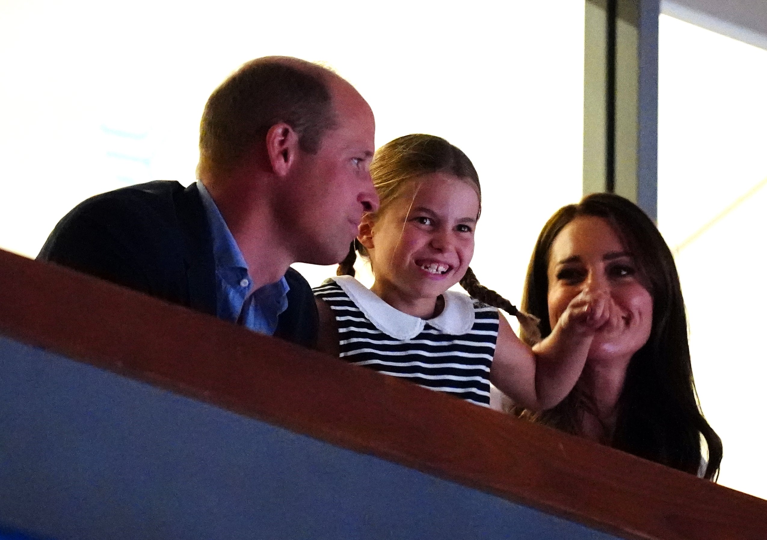 The family watch the artistic gymnastics (Mike Egerton/PA)