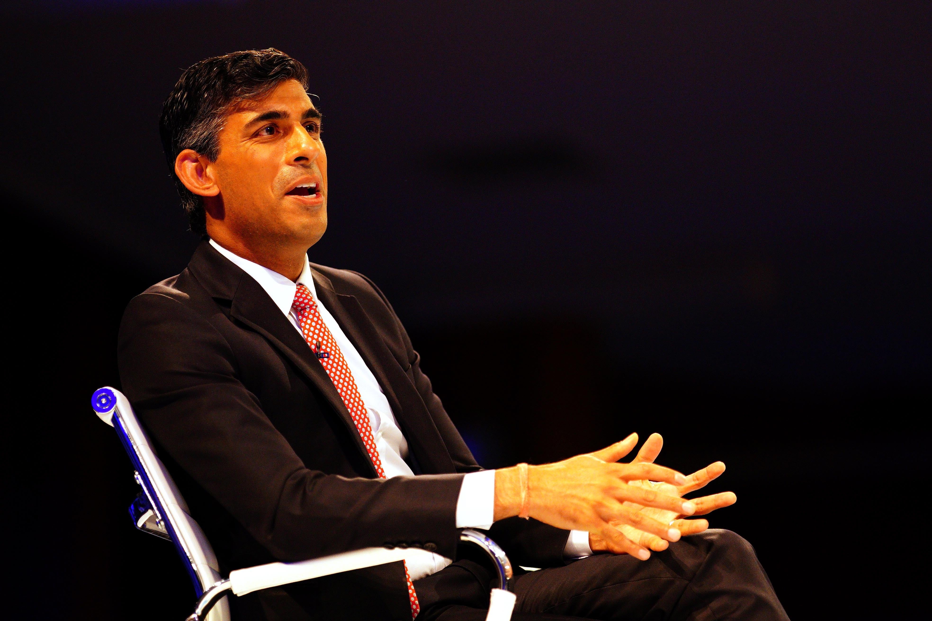 Rishi Sunak speaking at a hustings on Monday