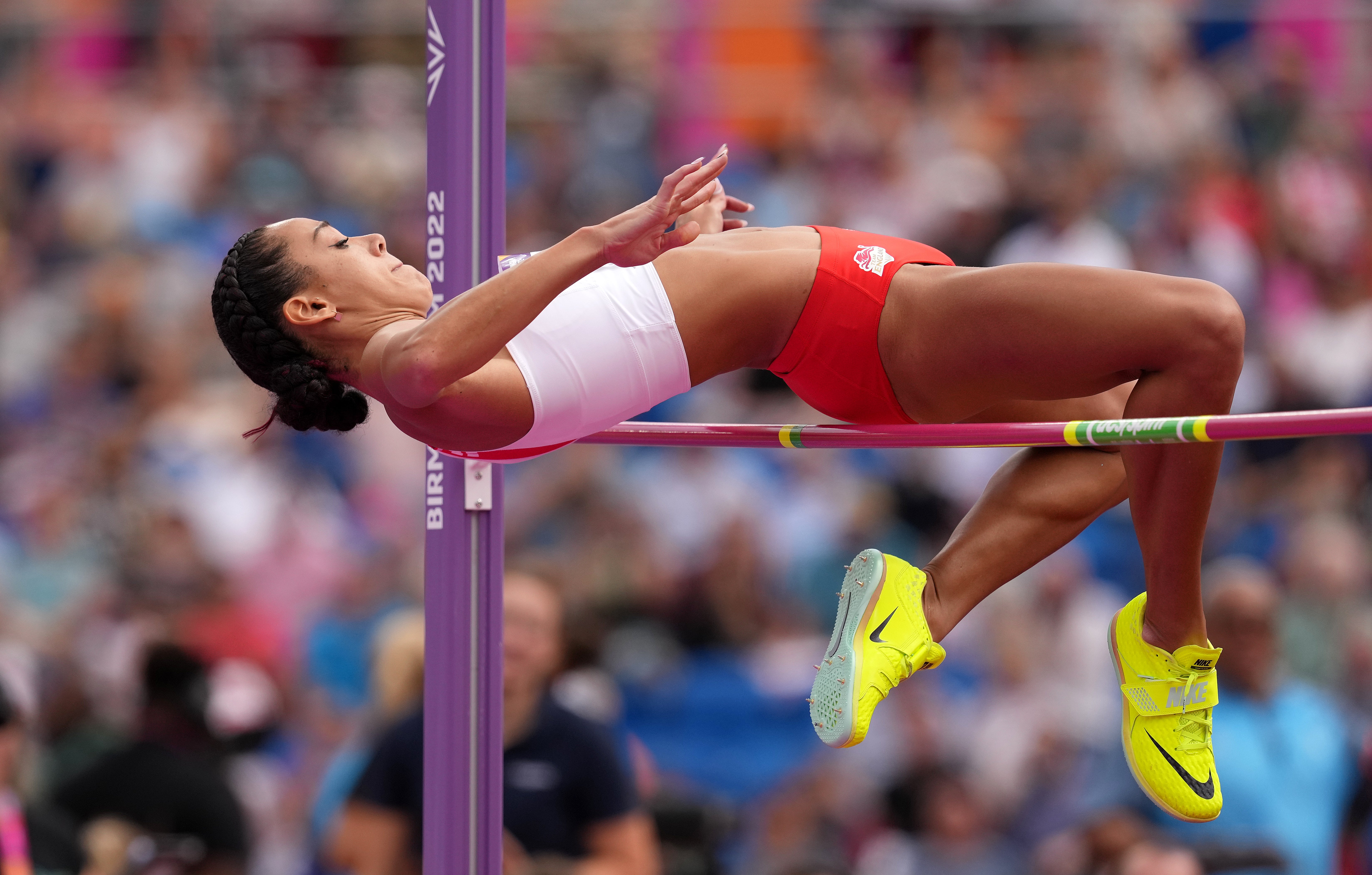 Katarina Johnson-Thompson leads going into day two of the heptathlon (Martin Rickett/PA)