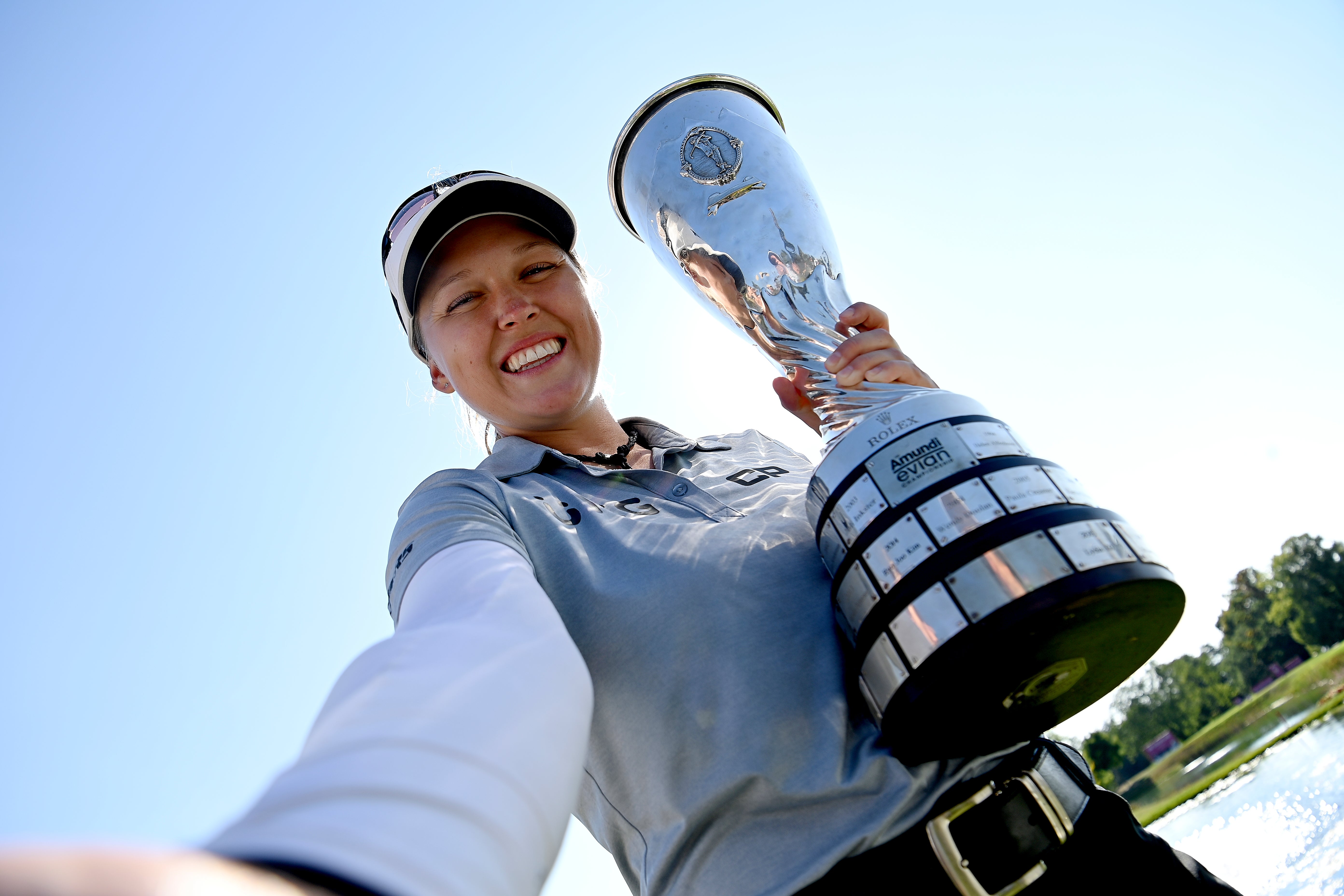 Brooke Henderson after winning the Evian Championship