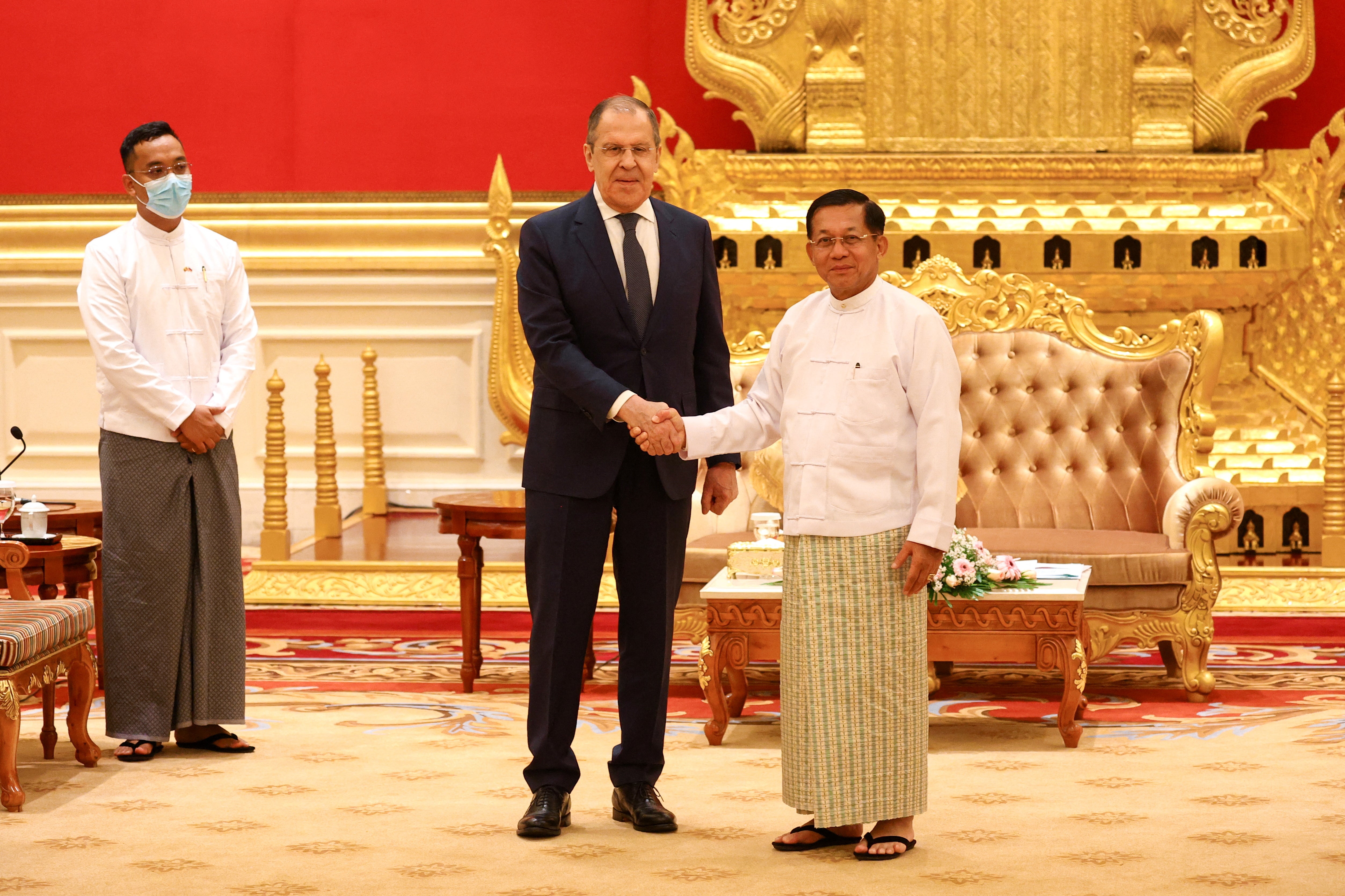 Sergei Lavrov says Russia backs Myanmar junta’s efforts to ‘stabilise’ country on landmark visit
