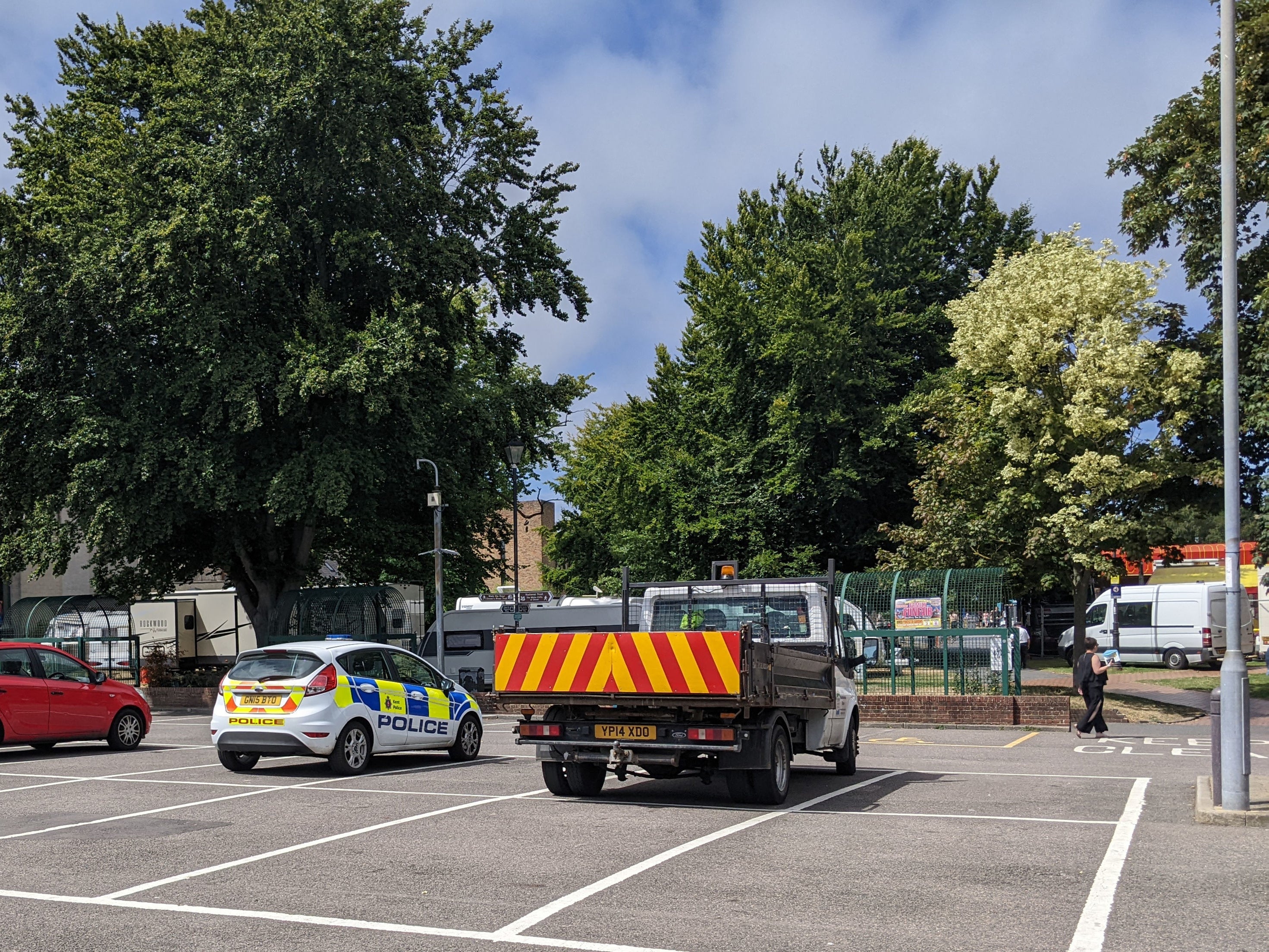 The scene of the incident was hosting the Family Funfair run by Kent-based Forrest Amusements which, according to a poster, was due to open to the public on Wednesday