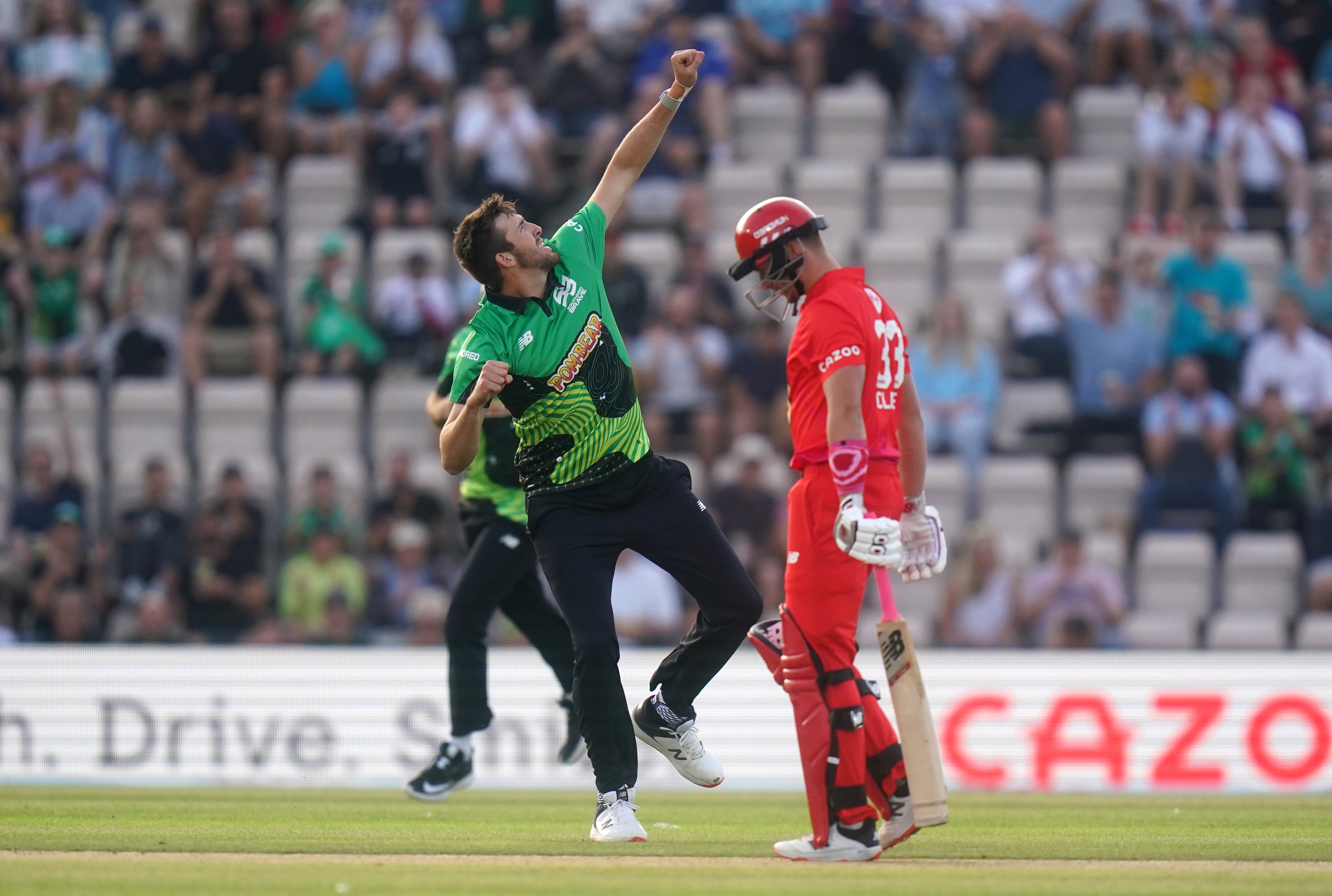 Craig Overton took two wickets (Adam Davy/PA)