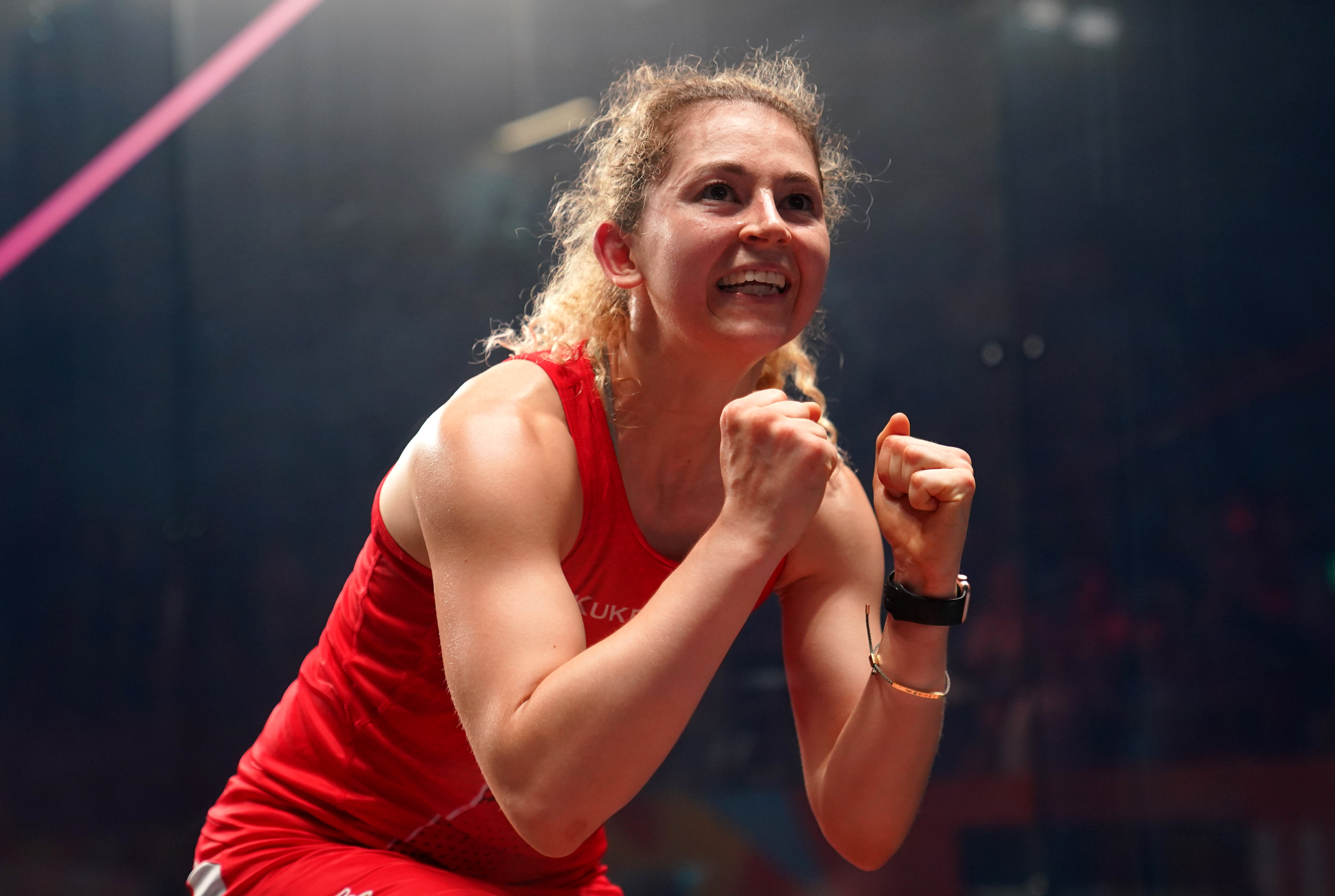 Georgina Kennedy became the first Englishwoman to win gold in the women’s squash singles (Zac Goodwin/PA)