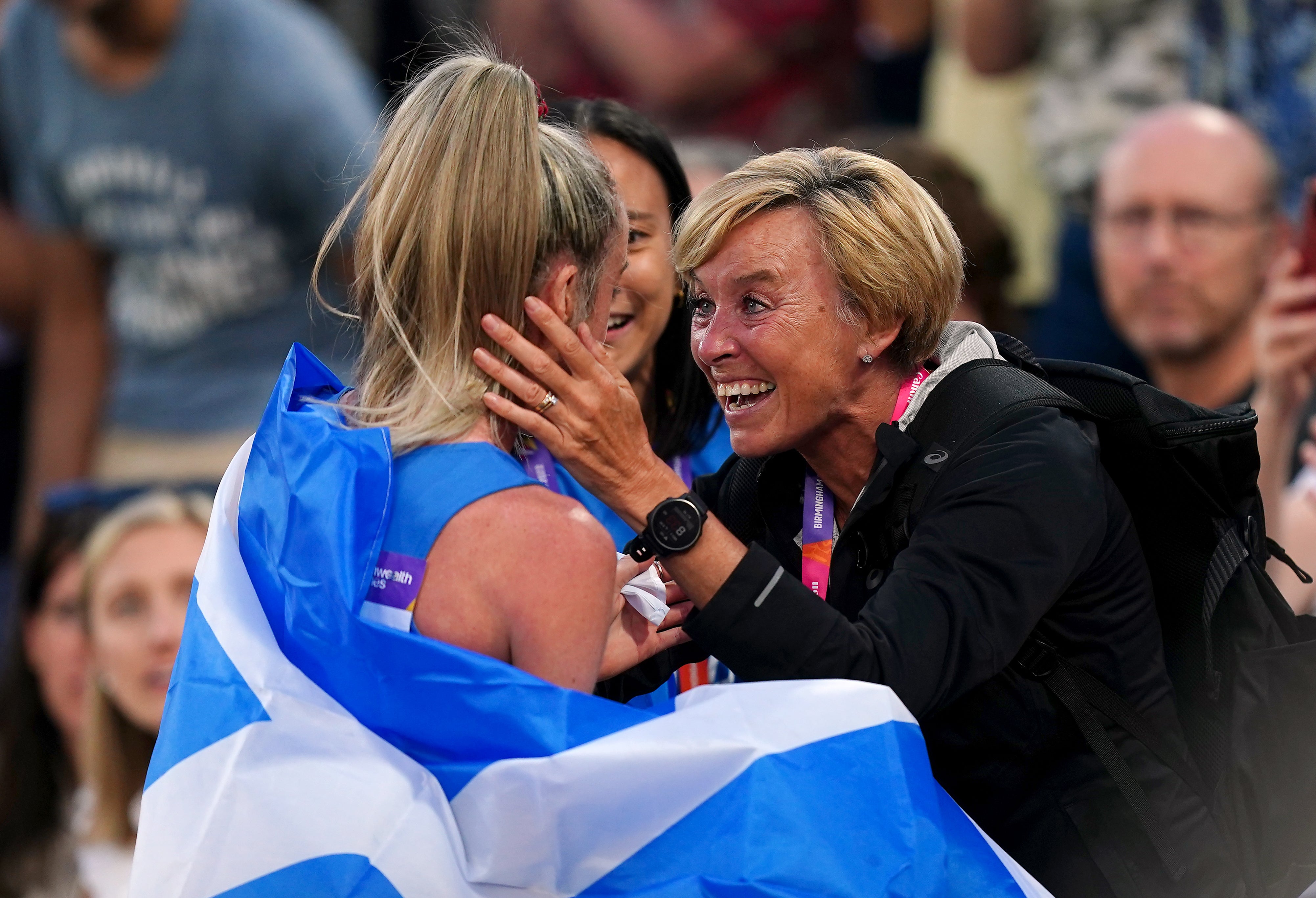 Eilish McColgan celebrates with her mother Liz (Mike Egerton/PA)