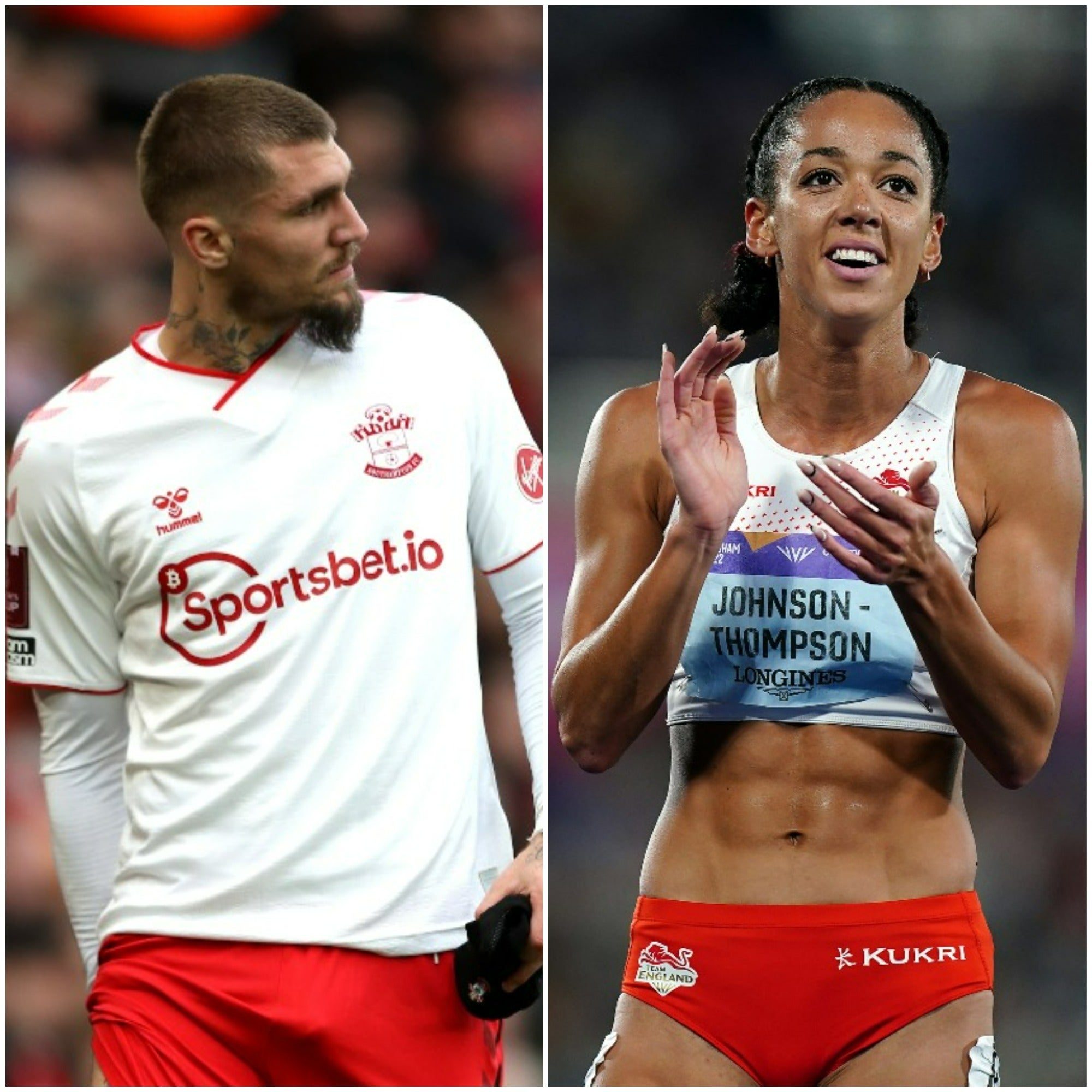 Lyanco and Katarina Johnson-Thompson (Kieran Cleeves/Mike Egerton/PA)