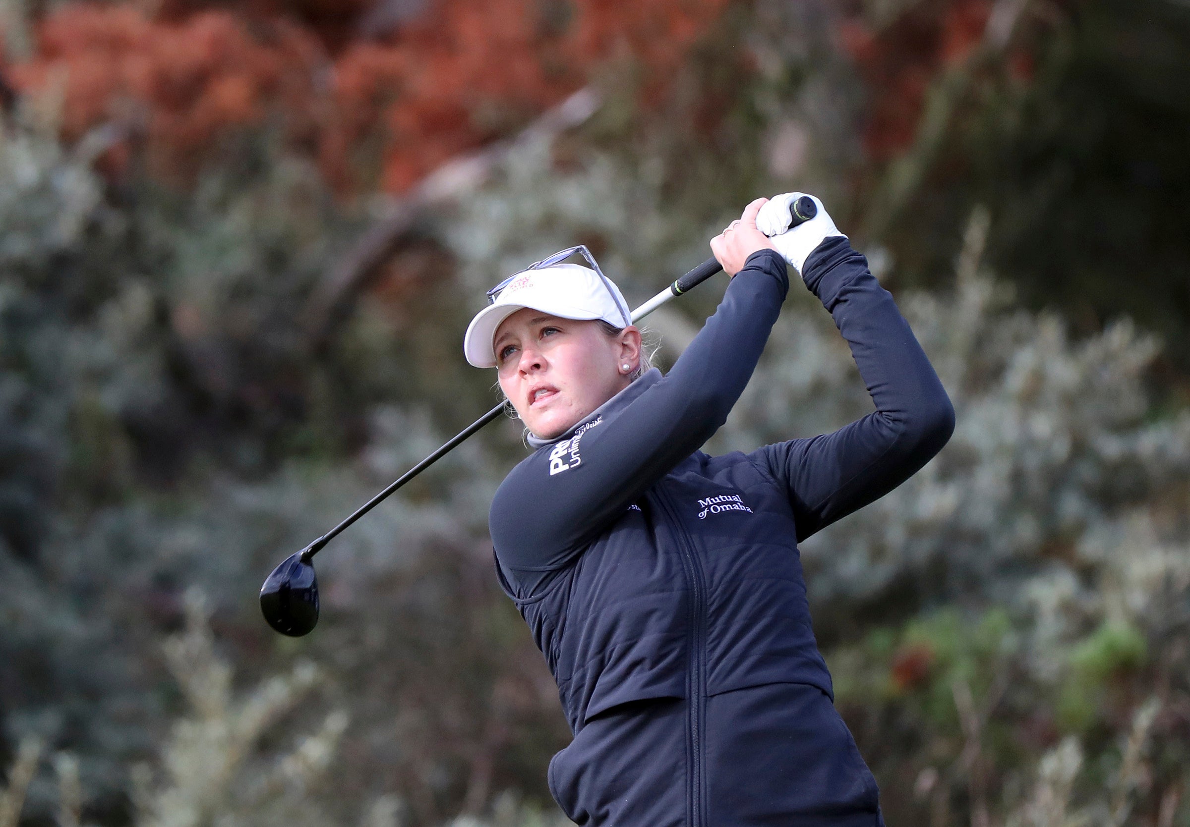 Jessica Korda plays her tee shot from the 3rd during the first round of the AIG Women’s Open at Muirfield (Scott Heppell/AP)