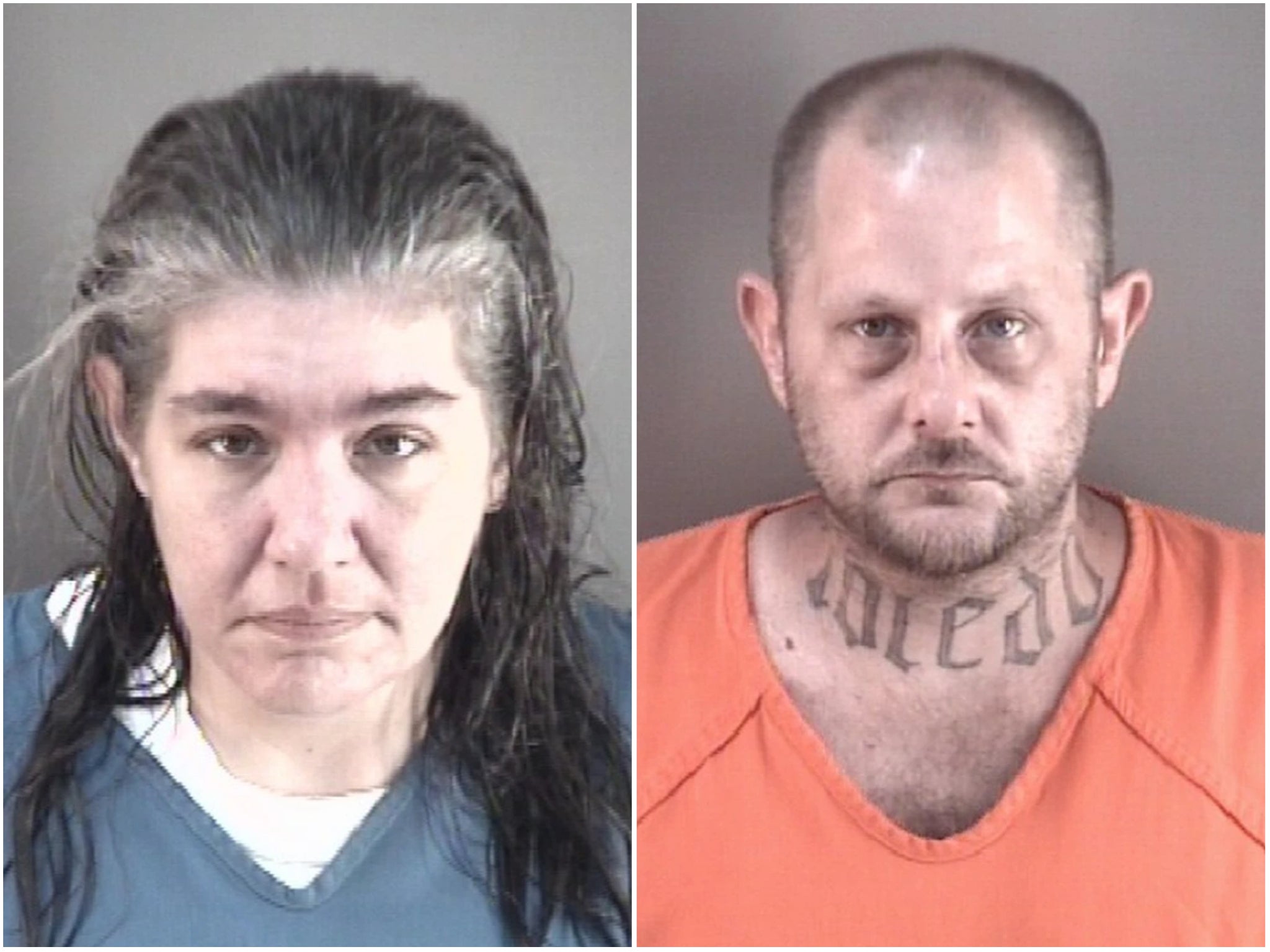 Tabetha and Jason Sosnowicz have been arrested on felony charges after they allegedly tied up a 12-year-old boy and left him in a hotel room for more than nine hours