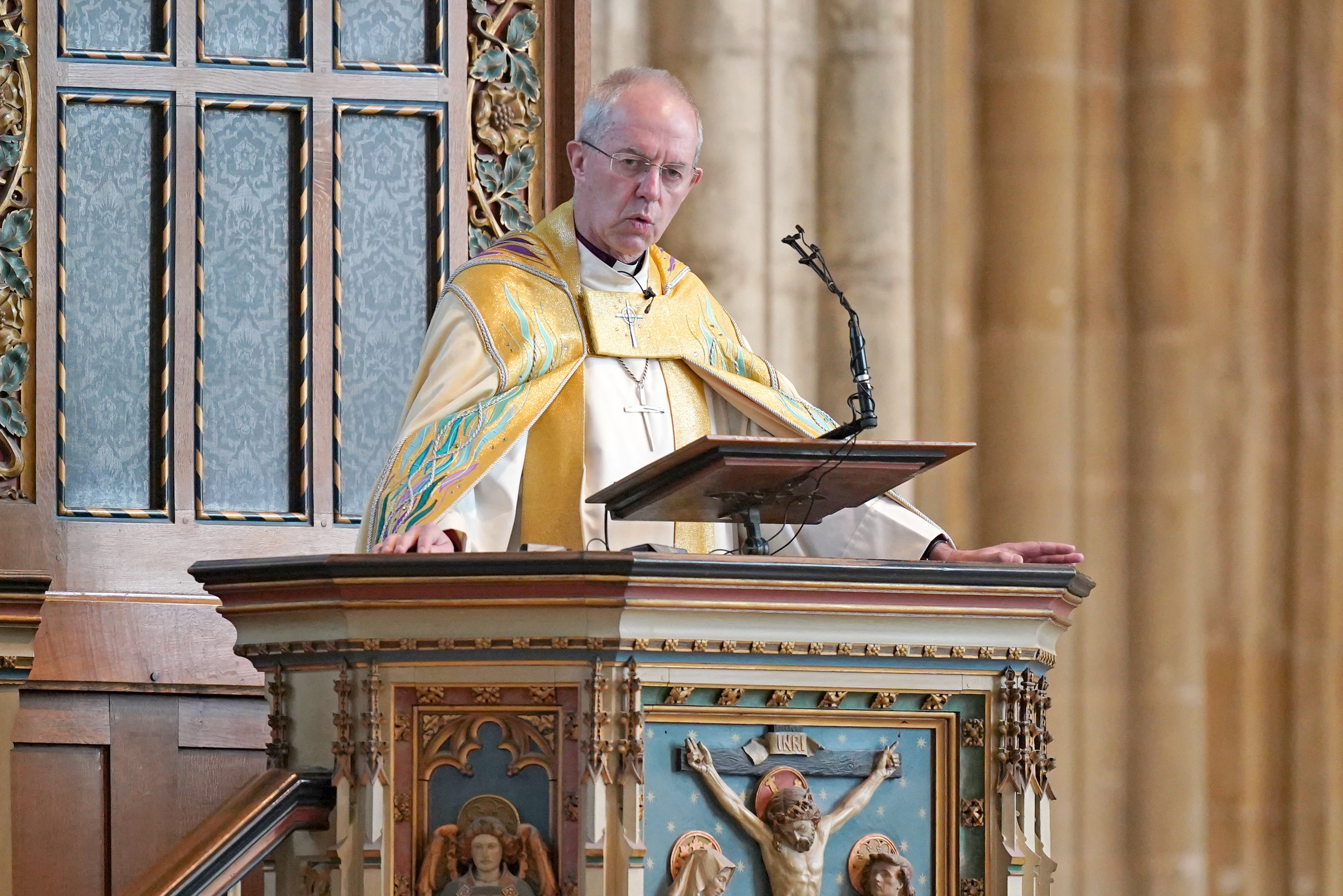 The Archbishop of Canterbury Justin Welby has offered to meet Sandi Toksvig after she criticised the church’s stance on same-sex marriage (Gareth Fuller/PA)