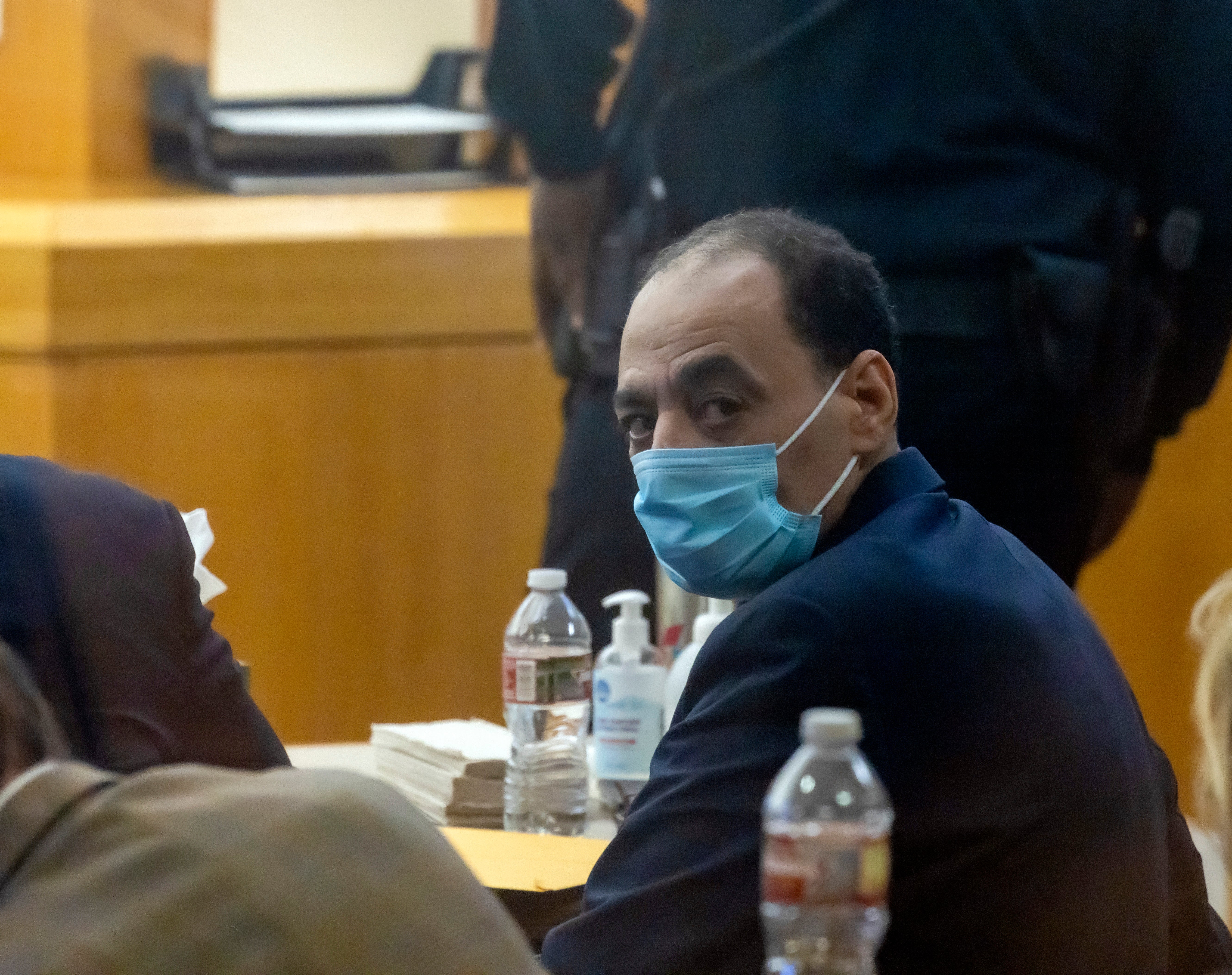 Yaser Said, 65, looks behind him during his first day on trial at the Frank Crowley Courts Building in Dallas, on Tuesday, Aug. 2, 2022