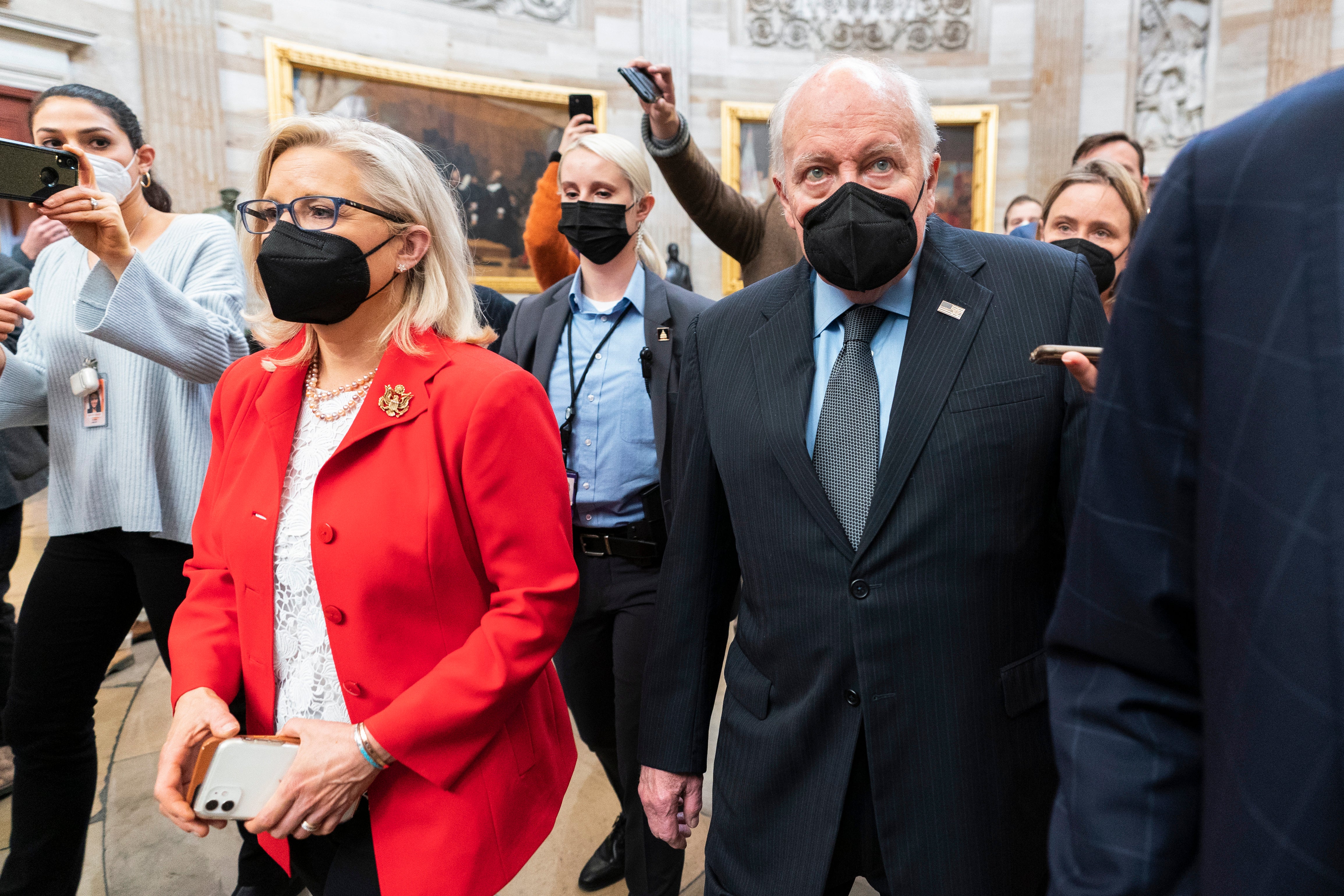 Cheney with her father, former US vice president Dick Cheney