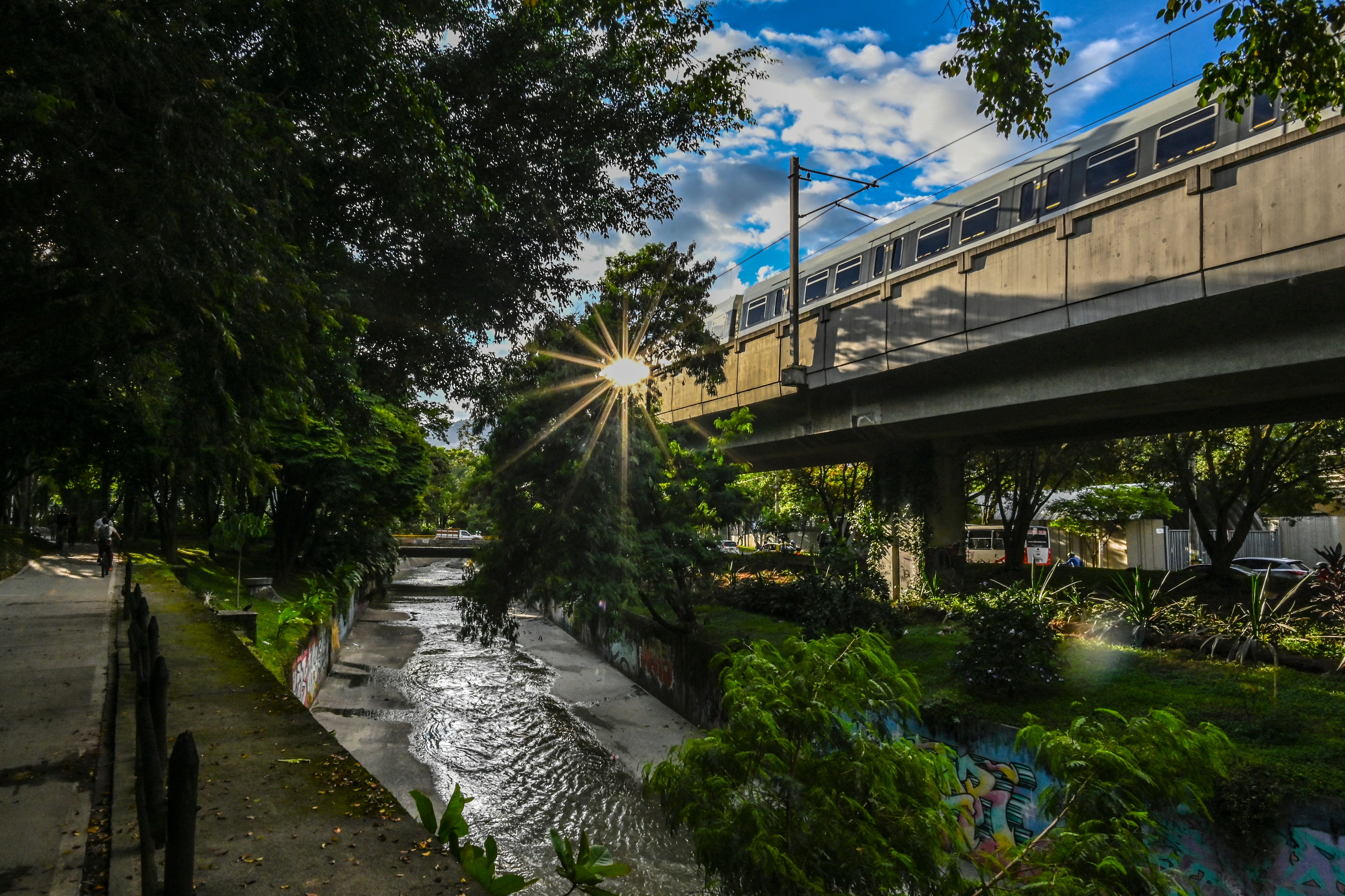 One of the “green corridors” running through Medellín, Colombia