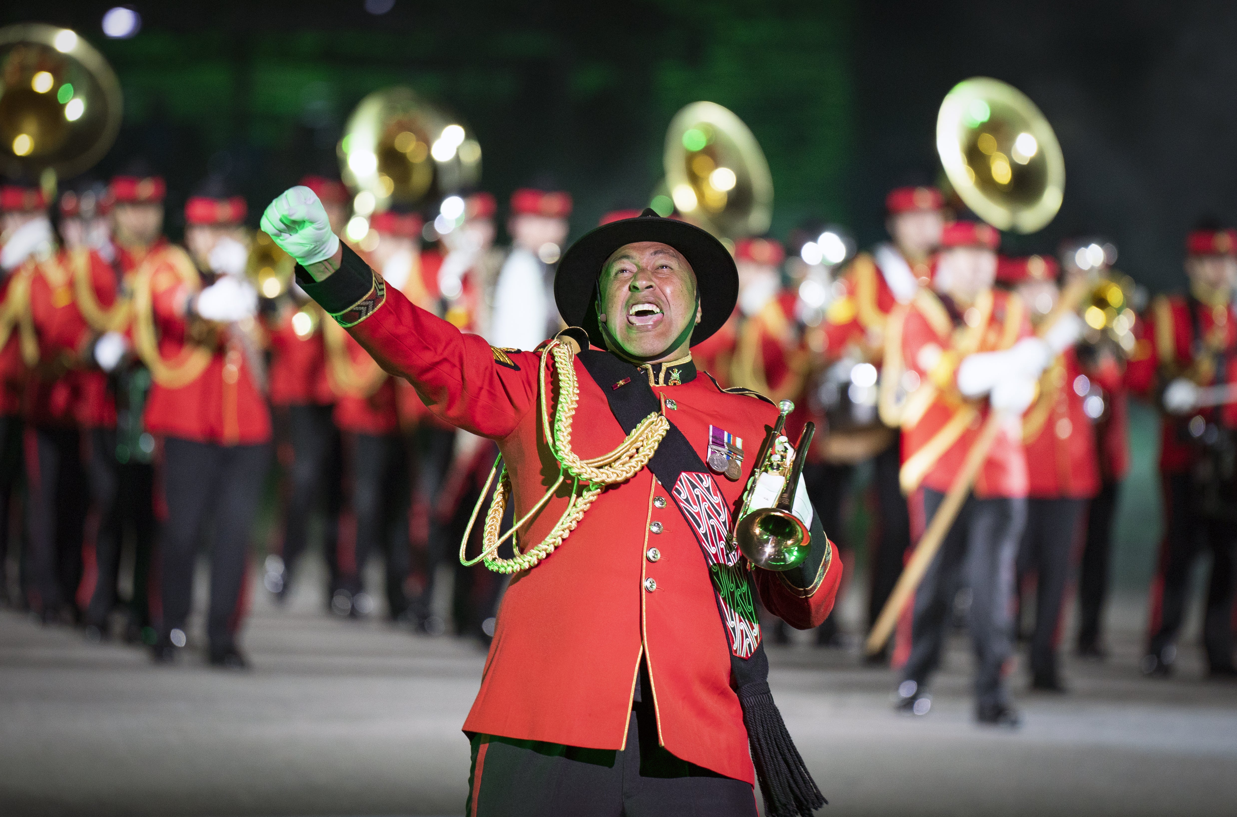 Members of the New Zealand Army Band perform on the esplanade of Edinburgh Castle (Jane Barlow/PA)