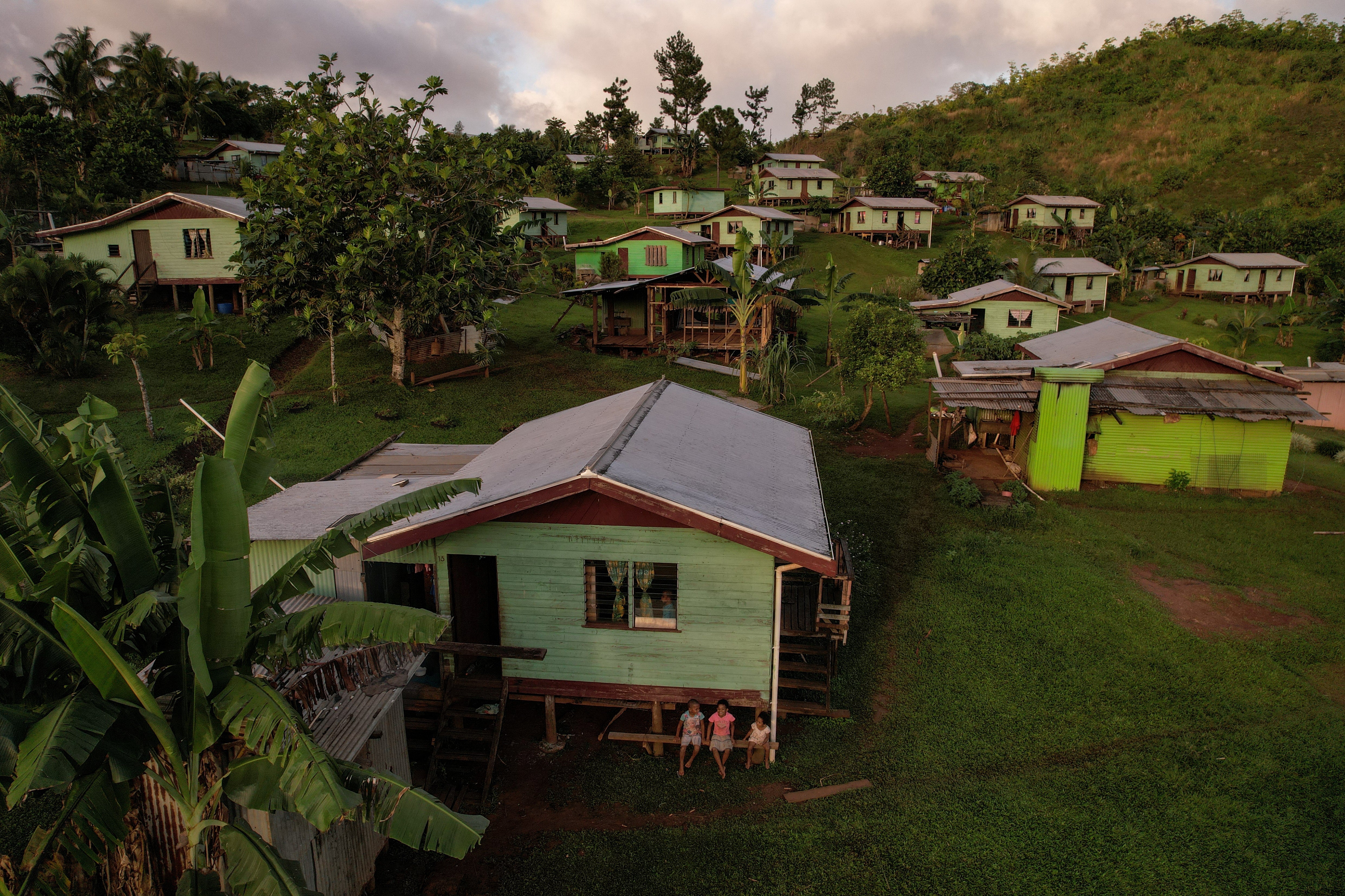 A view of the inland relocated site of Vunidogoloa village