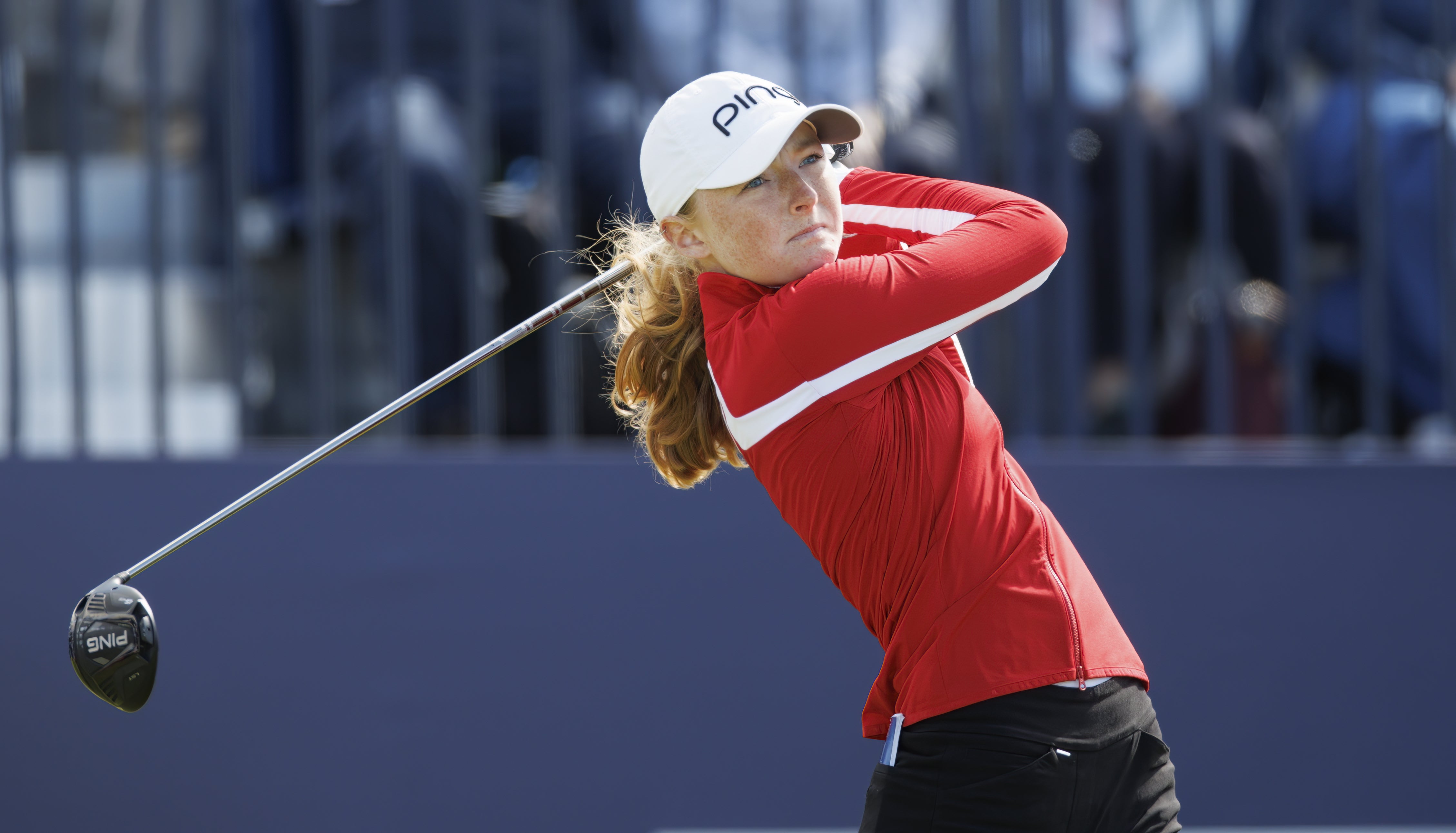 Scotland’s Louise Duncan on the 1st tee during day two of the AIG Women’s Open at Muirfield (Steve Welsh/PA)