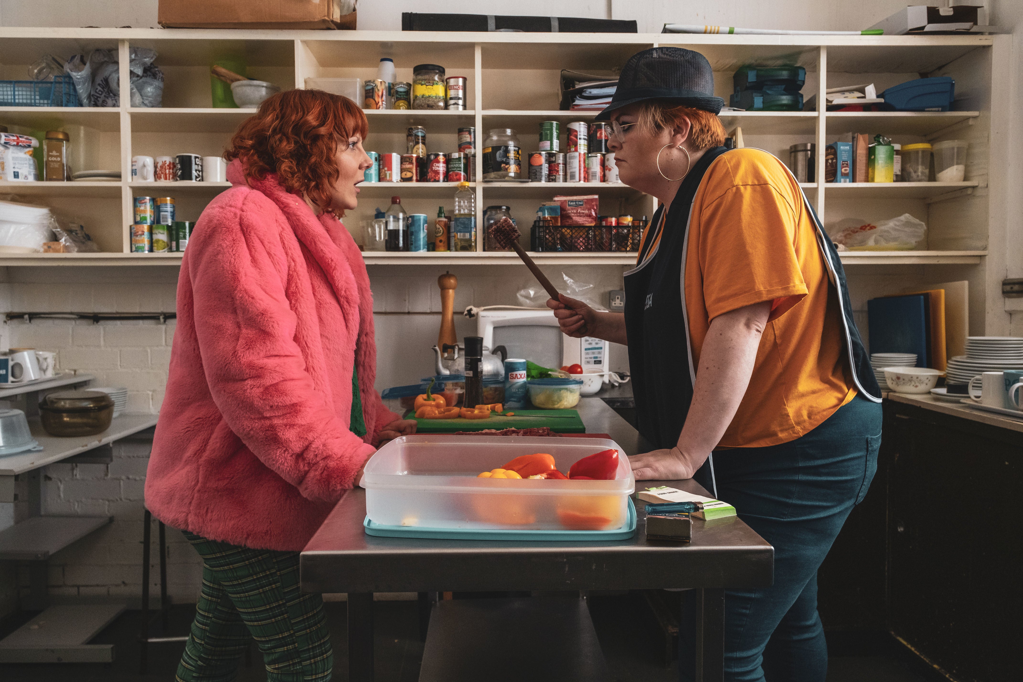 Adams (right) with Sophie Willan in ‘Alma’s Not Normal'