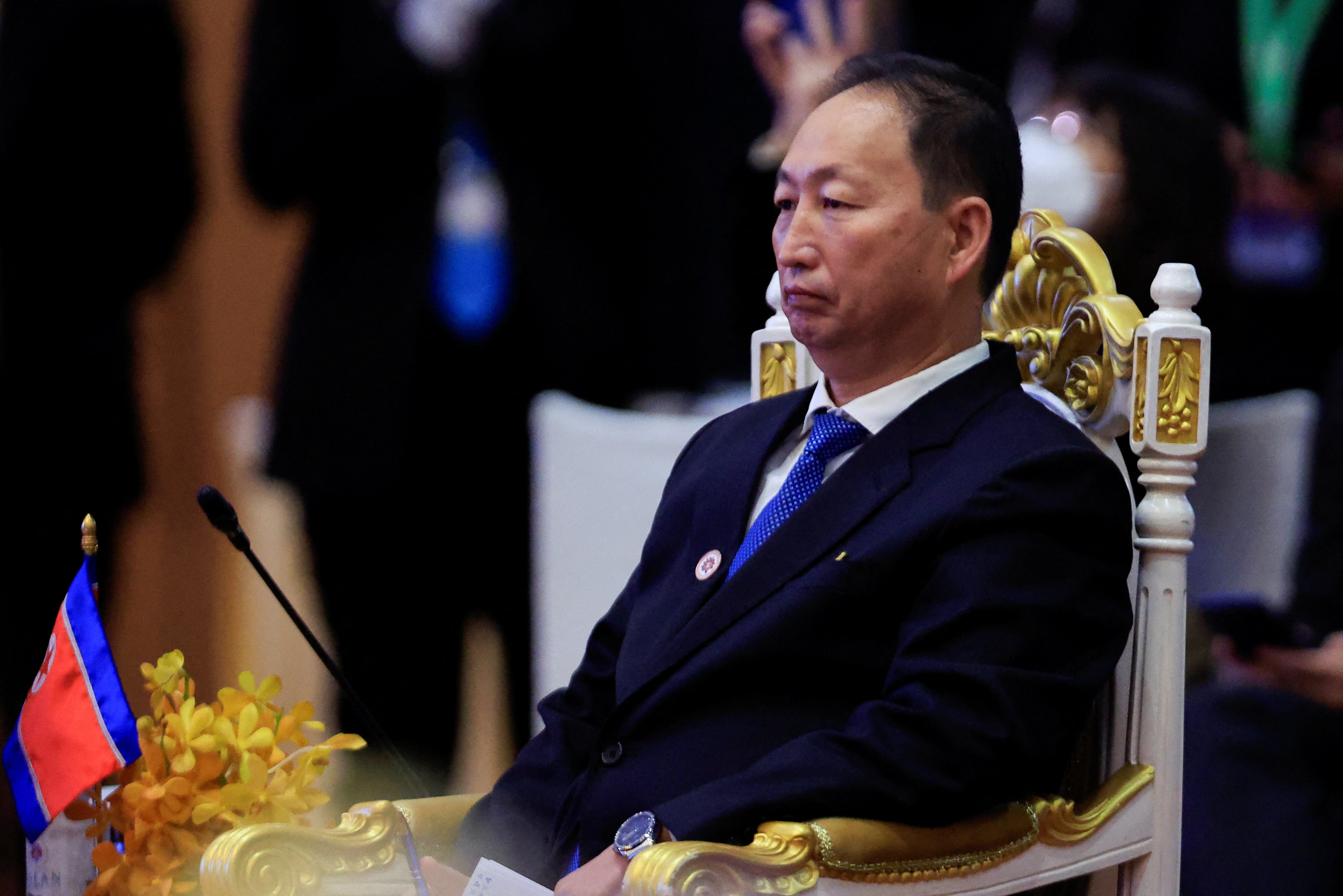 North Korean ambassador to ASEAN and Indonesia An Kwang-il attends the Regional Forum during the foreign ministers meeting in Phnom Penh, Cambodia