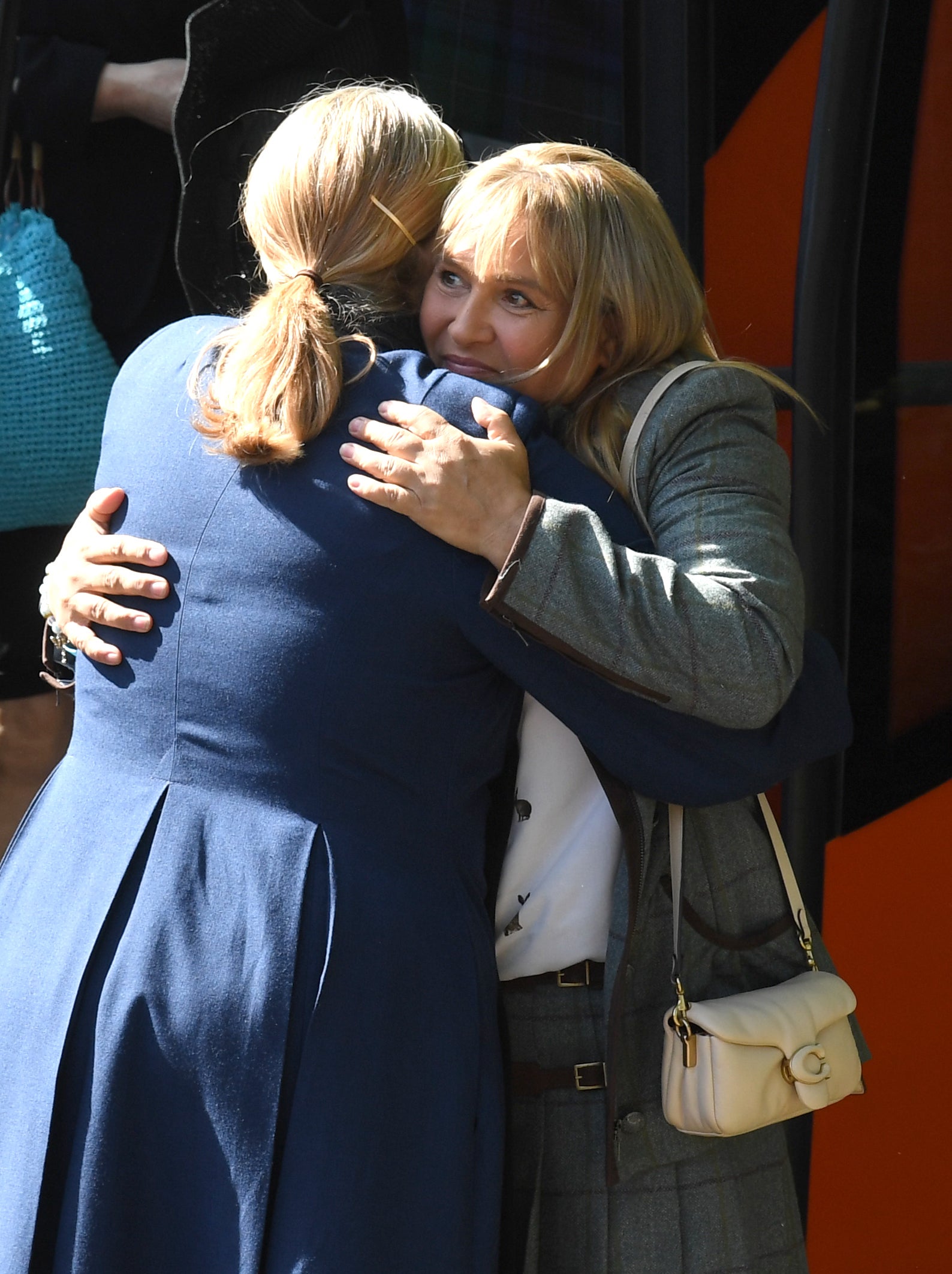 Nicola Urquhart (right) arrives for the memorial service for her son (Doug Peters/PA)