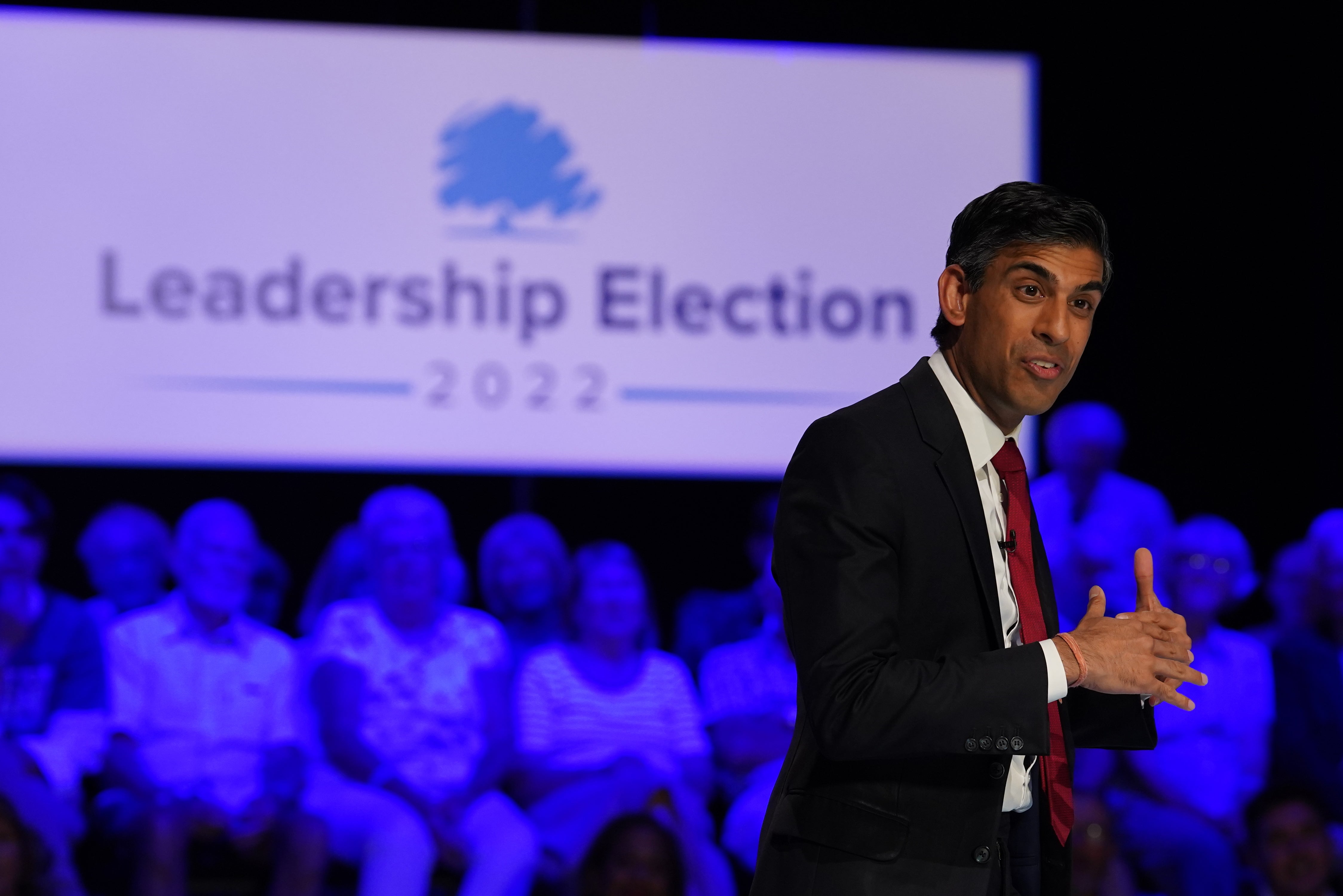 Rishi Sunak during a hustings event in Eastbourne (PA)