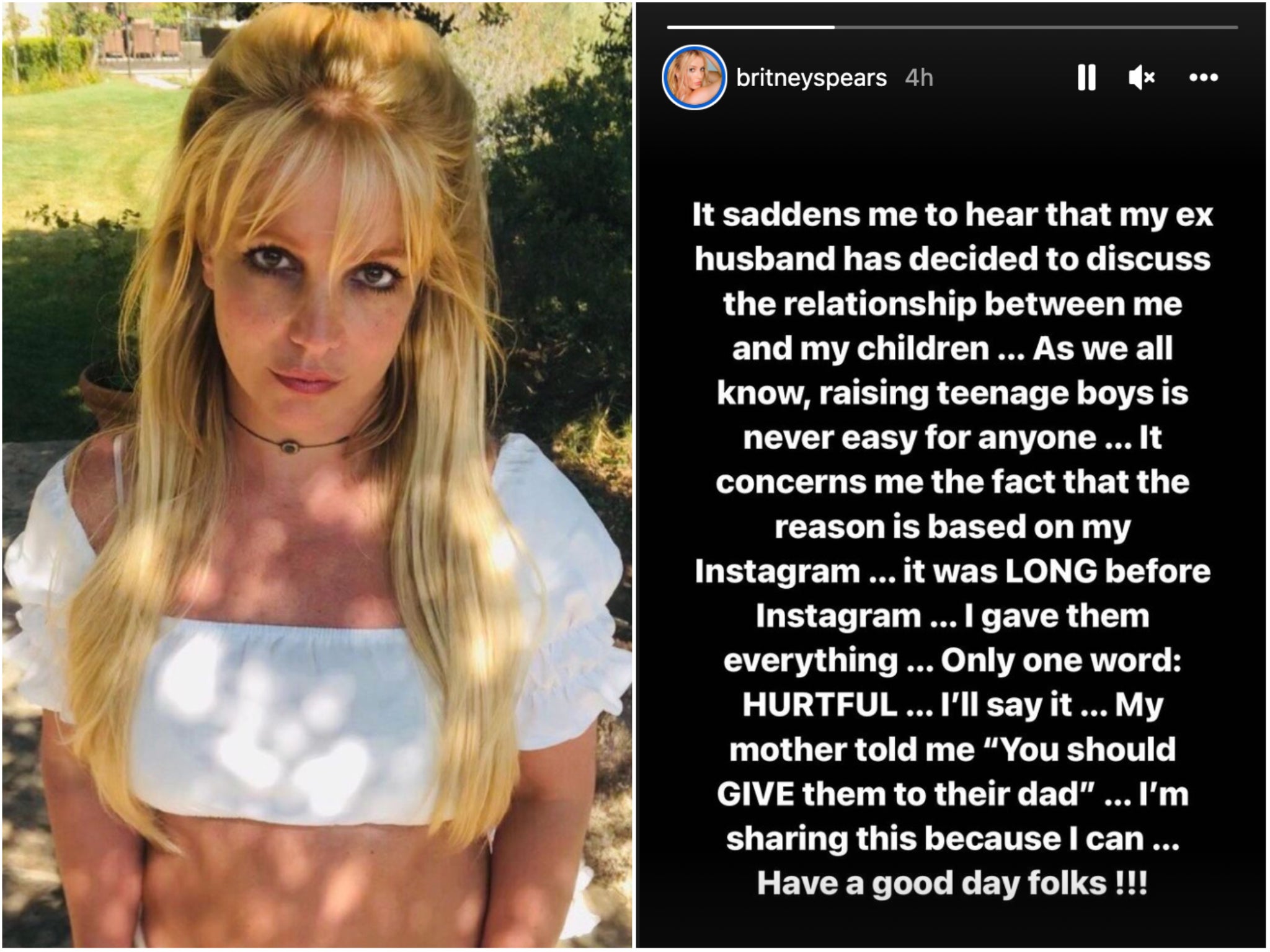 Britney Spears hits back at ex-husband Kevin Federline over ‘hurtful’ claims about their sons 