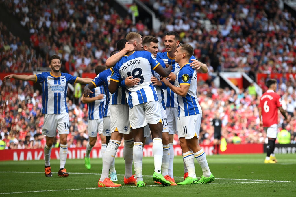 Gross celebrates after scoring his second against United