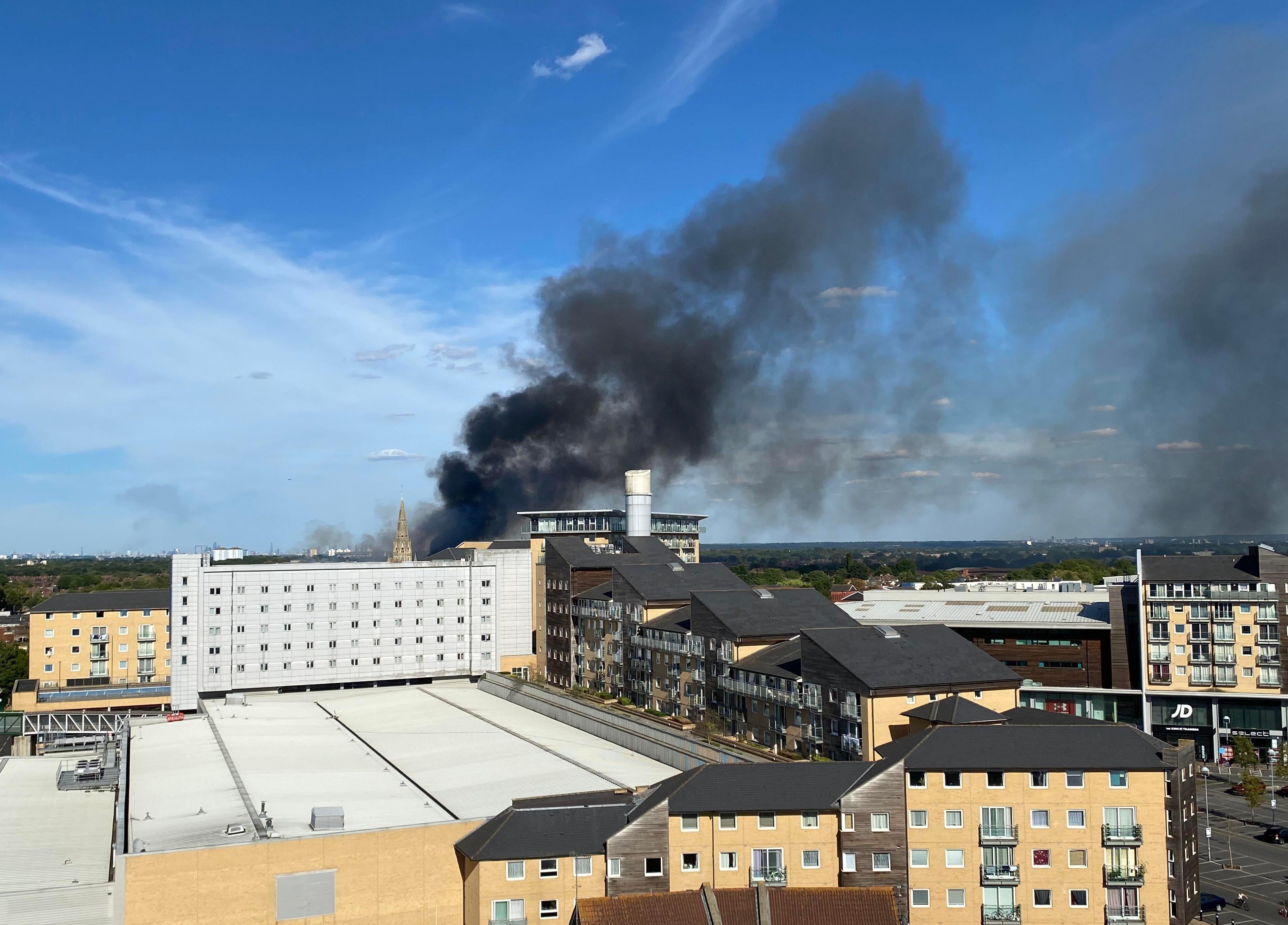 The fire in Feltham (Ethan Cheesman/PA)