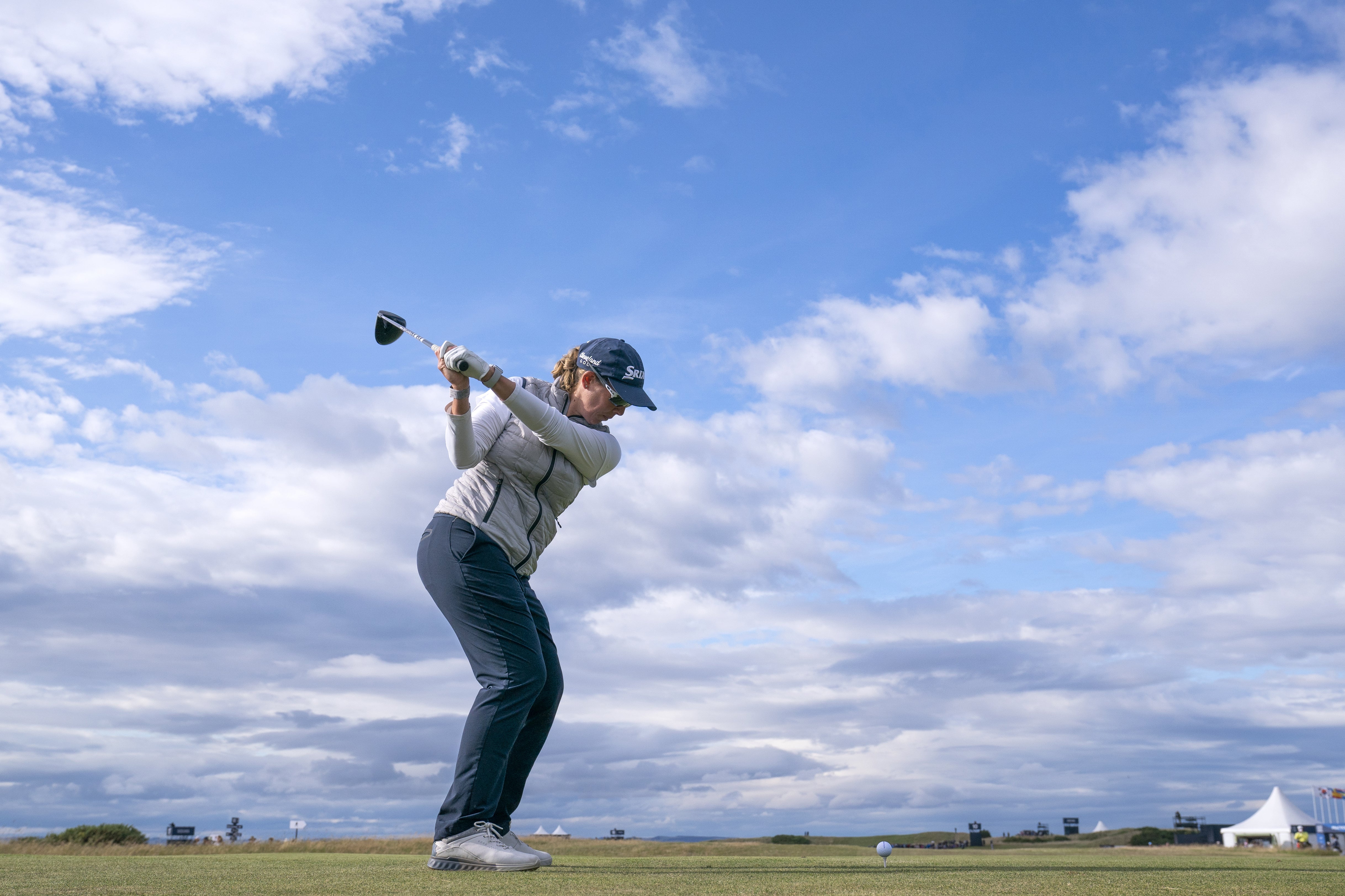 South Africa’s Ashleigh Buhai on the 10th tee during day four of the AIG Women’s Open at Muirfield (Jane Barlow/PA)