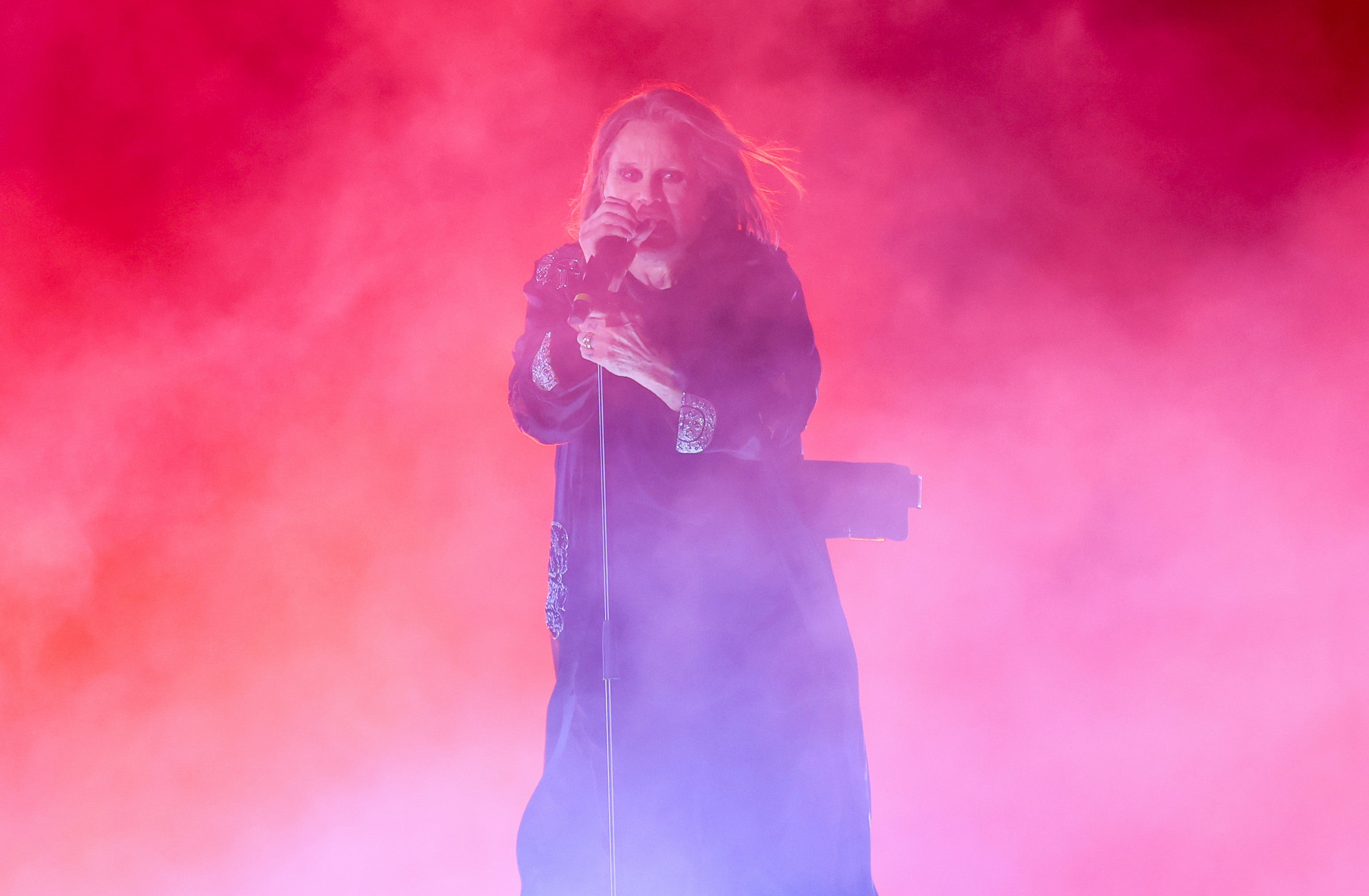 Ozzy Osbourne of Black Sabbath performs during the Birmingham 2022 Commonwealth Games Closing Ceremony